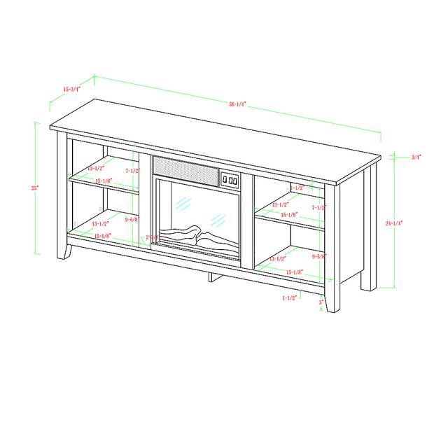 Wyatt Espresso 58 in. Console with Electric Fireplace - Thumbnail - Image 7