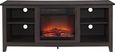 Wyatt Espresso 58 in. Console with Electric Fireplace
