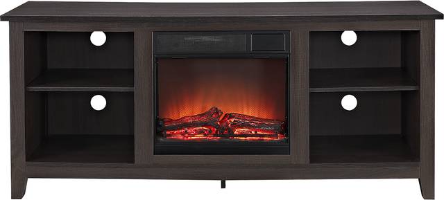Wyatt Espresso 58 in. Console with Electric Fireplace - Thumbnail - Image 1
