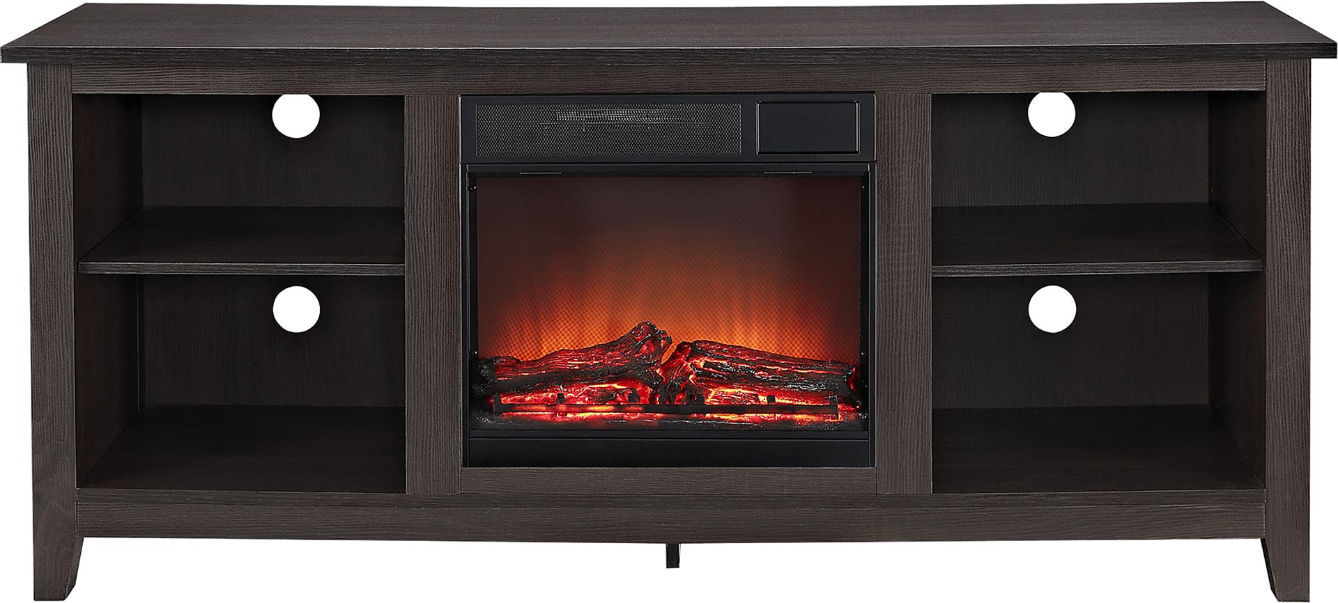 Wyatt Espresso 58 in. Console with Electric Fireplace - Image 1