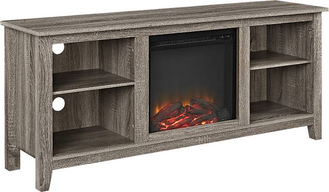 Wyatt Driftwood 58 in. Console with Electric Fireplace - Thumbnail - Image 2