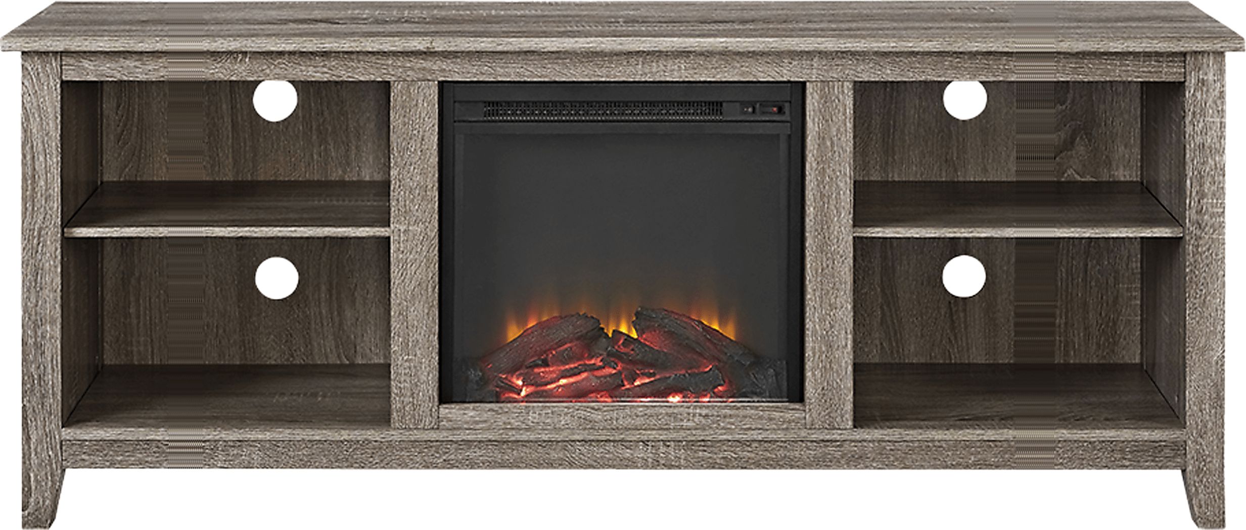 Wyatt Driftwood 58 in. Console with Electric Fireplace Rooms To Go