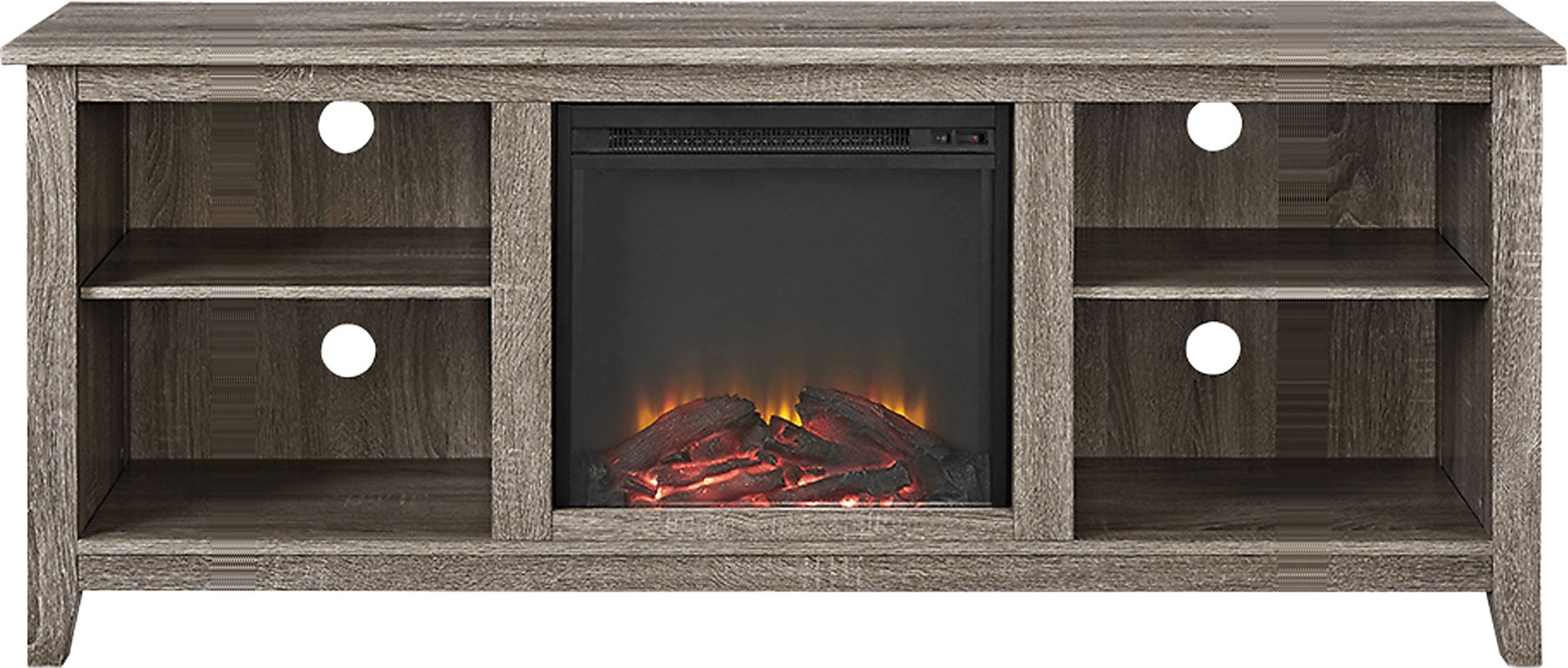 Wyatt Driftwood 58 in. Console with Electric Fireplace - Image 1