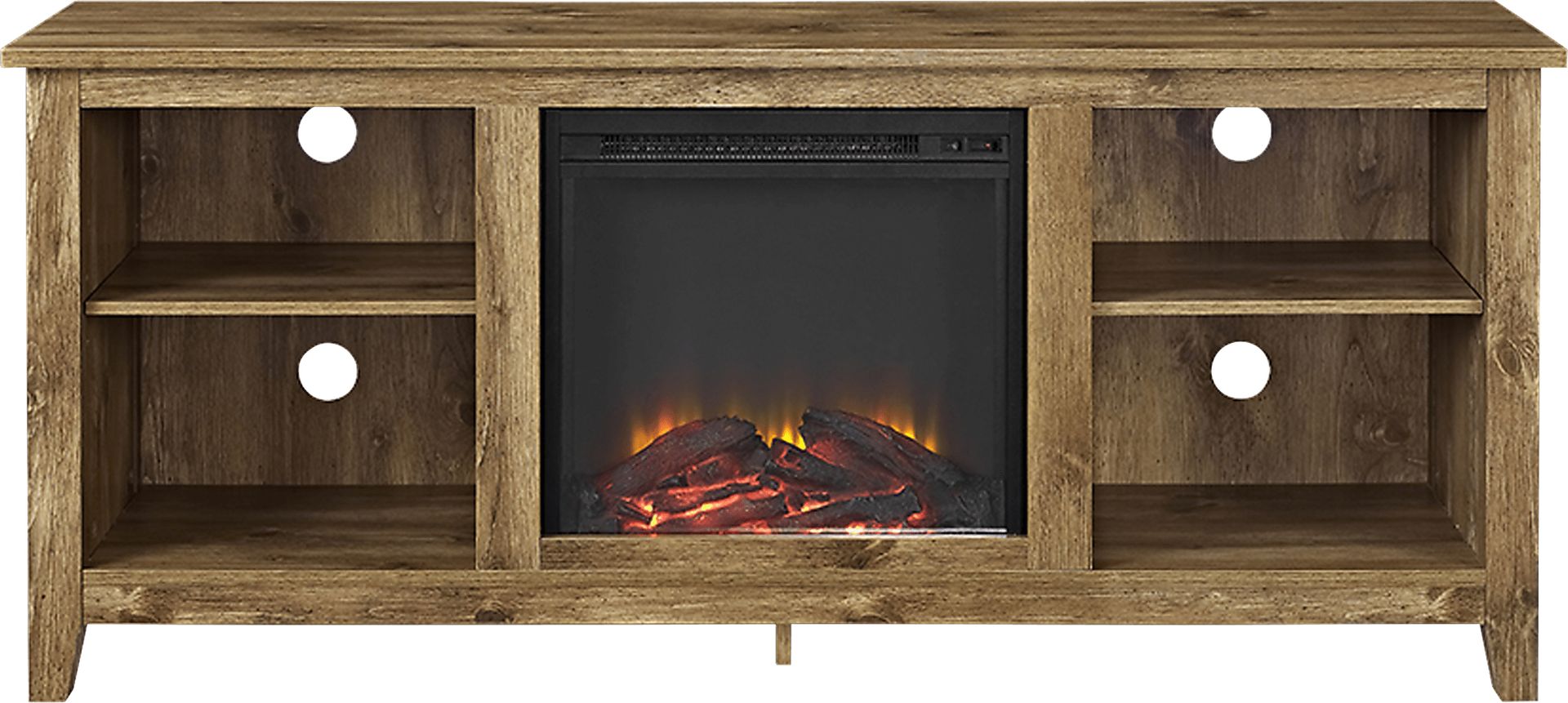 Wyatt Natural 58 in. Console with Electric Fireplace - Image 1
