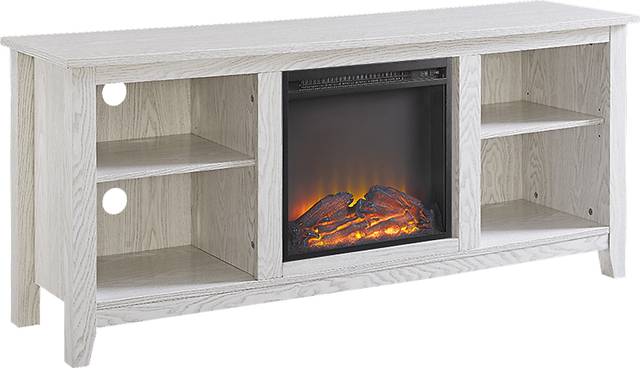 Wyatt White 58 in. Console with Electric Fireplace - Thumbnail - Image 2