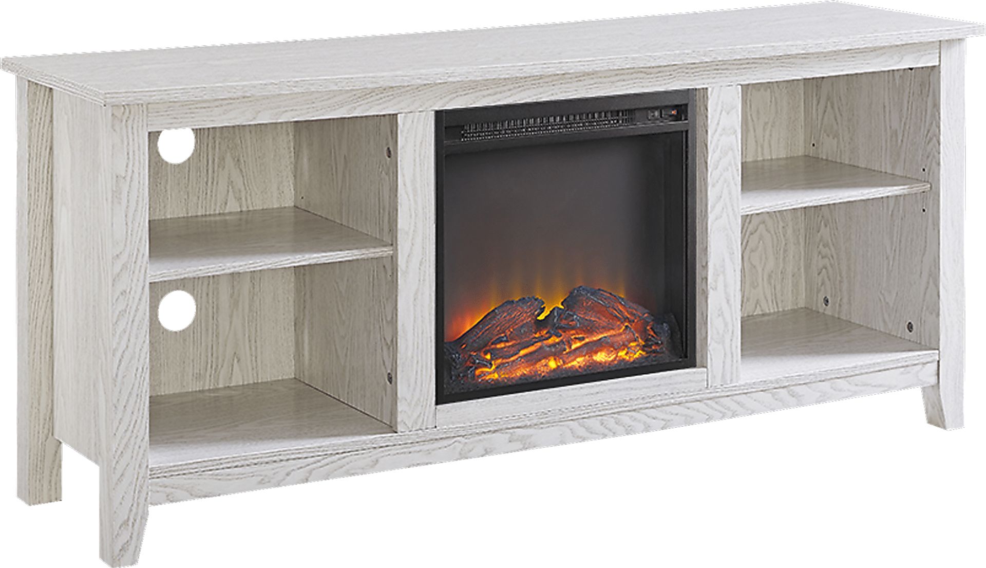 Wyatt White 58 in. Console with Electric Fireplace - Image 2