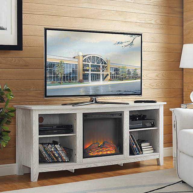Wyatt White 58 in. Console with Electric Fireplace - Thumbnail - Image 3