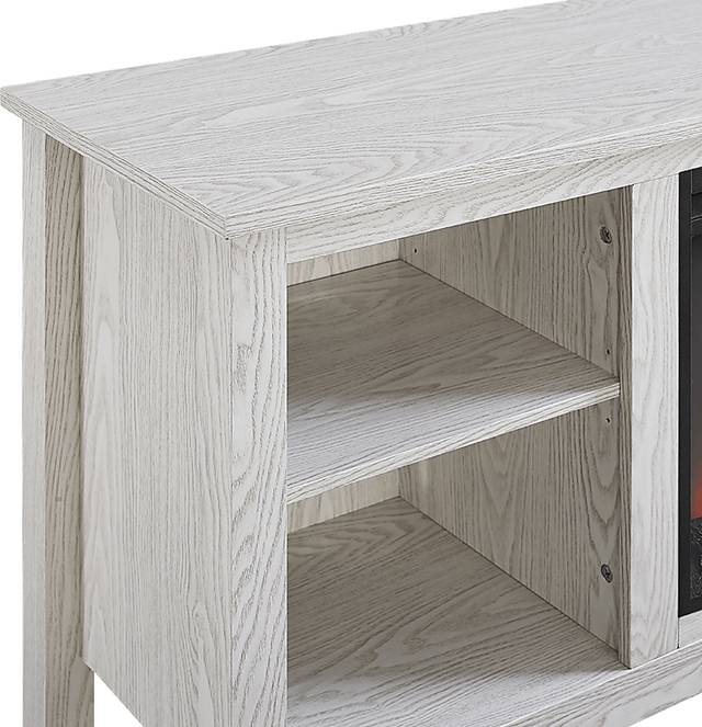 Wyatt White 58 in. Console with Electric Fireplace - Thumbnail - Image 4