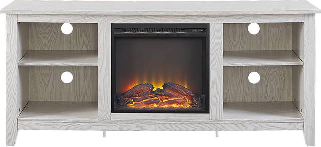 Wyatt White 58 in. Console with Electric Fireplace - Thumbnail - Image 1