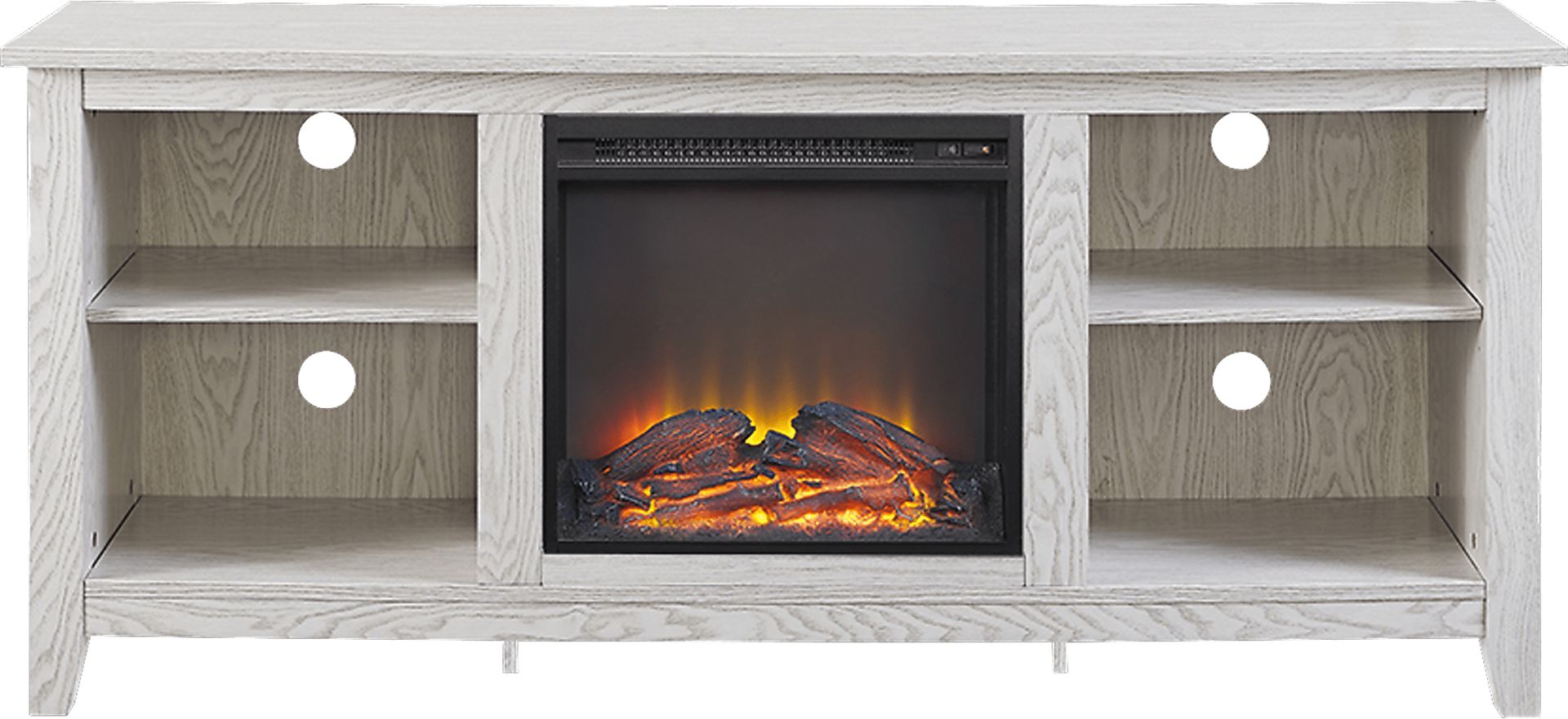 Wyatt White 58 in. Console with Electric Fireplace - Image 1