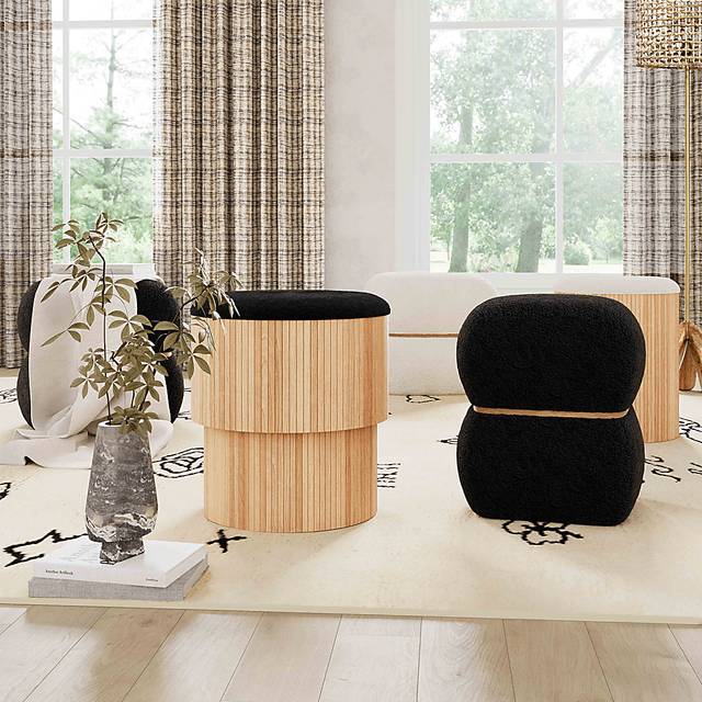 Wyckoff I Black Storage Ottoman - Thumbnail - Image 2