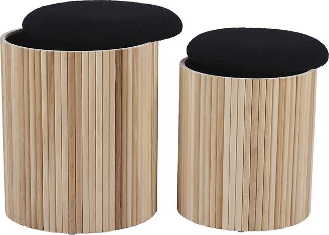 Wyckoff II Black Nesting Storage Ottoman, Set of 2 - Thumbnail - Image 3