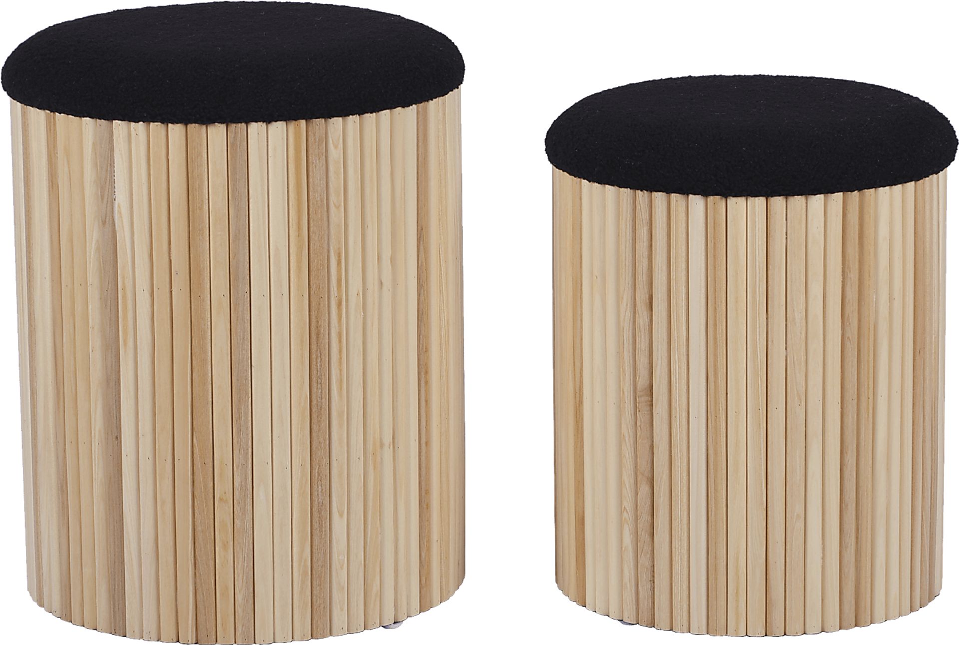 Wyckoff II Black Nesting Storage Ottoman, Set of 2 - Image 4