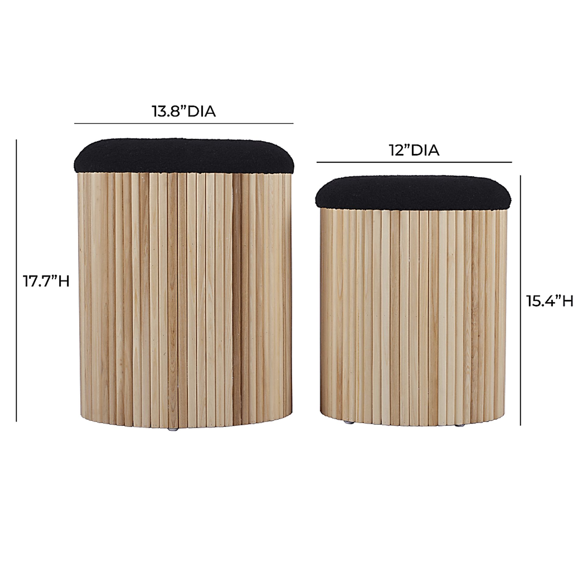 Wyckoff II Black Nesting Storage Ottoman, Set of 2 - Image 6