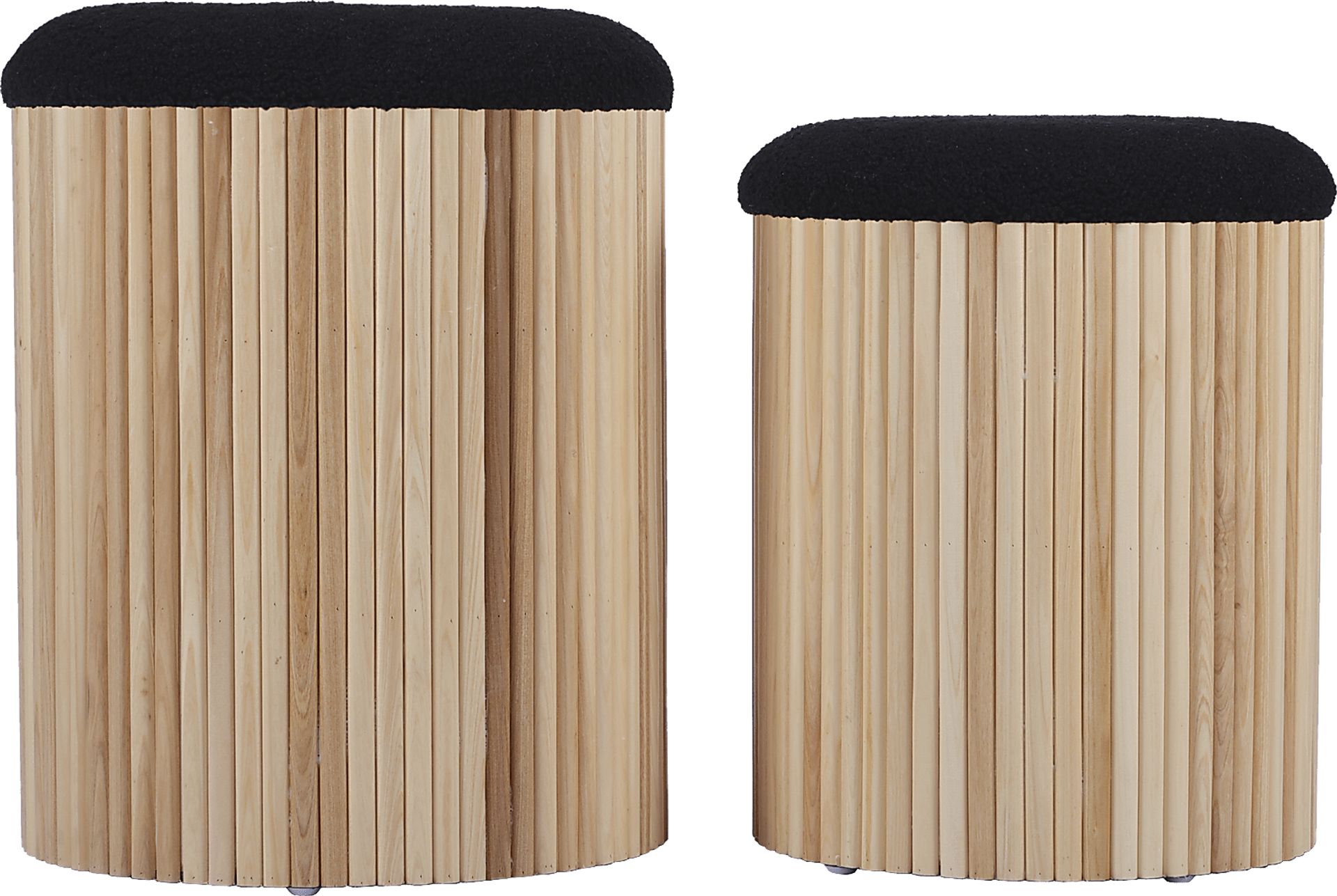 Wyckoff II Black Nesting Storage Ottoman, Set of 2 - Image 1