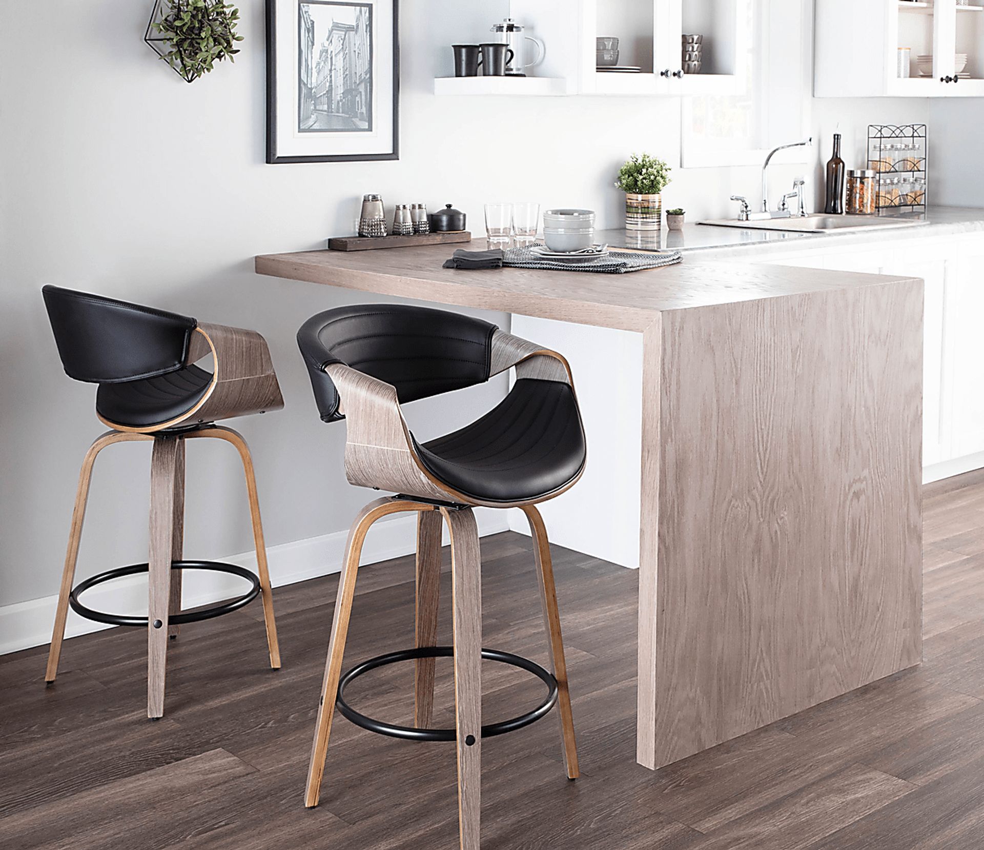 Wyleston I Black Counter Height Stool, Set of 2 - Image 2