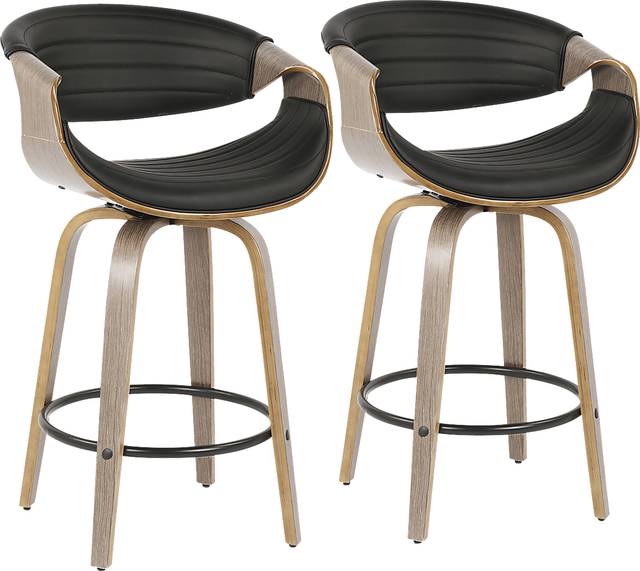 Wyleston I Black Counter Height Stool, Set of 2 - Thumbnail - Image 1