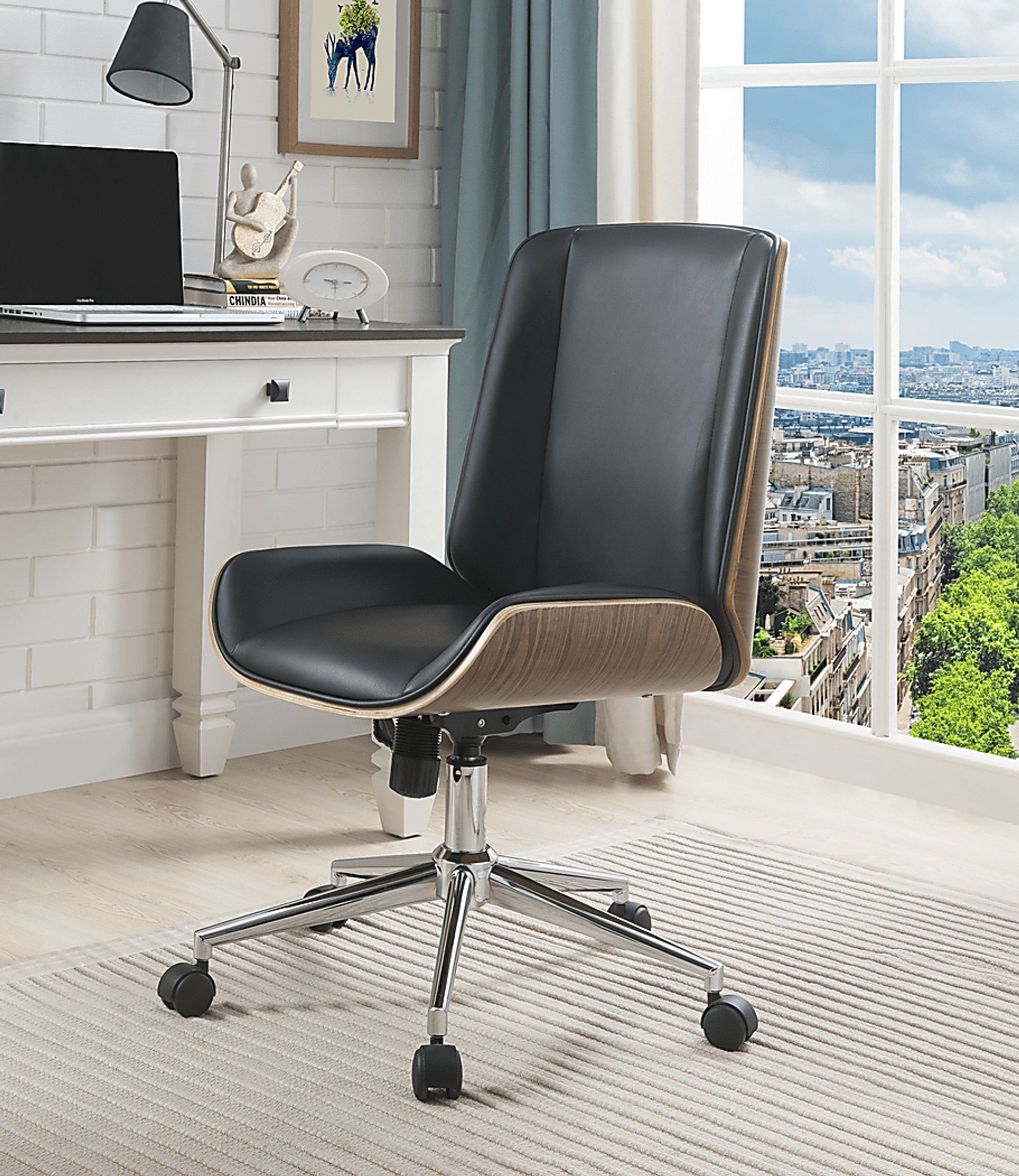 Wyllys Black Swivel Desk Chair - Image 2