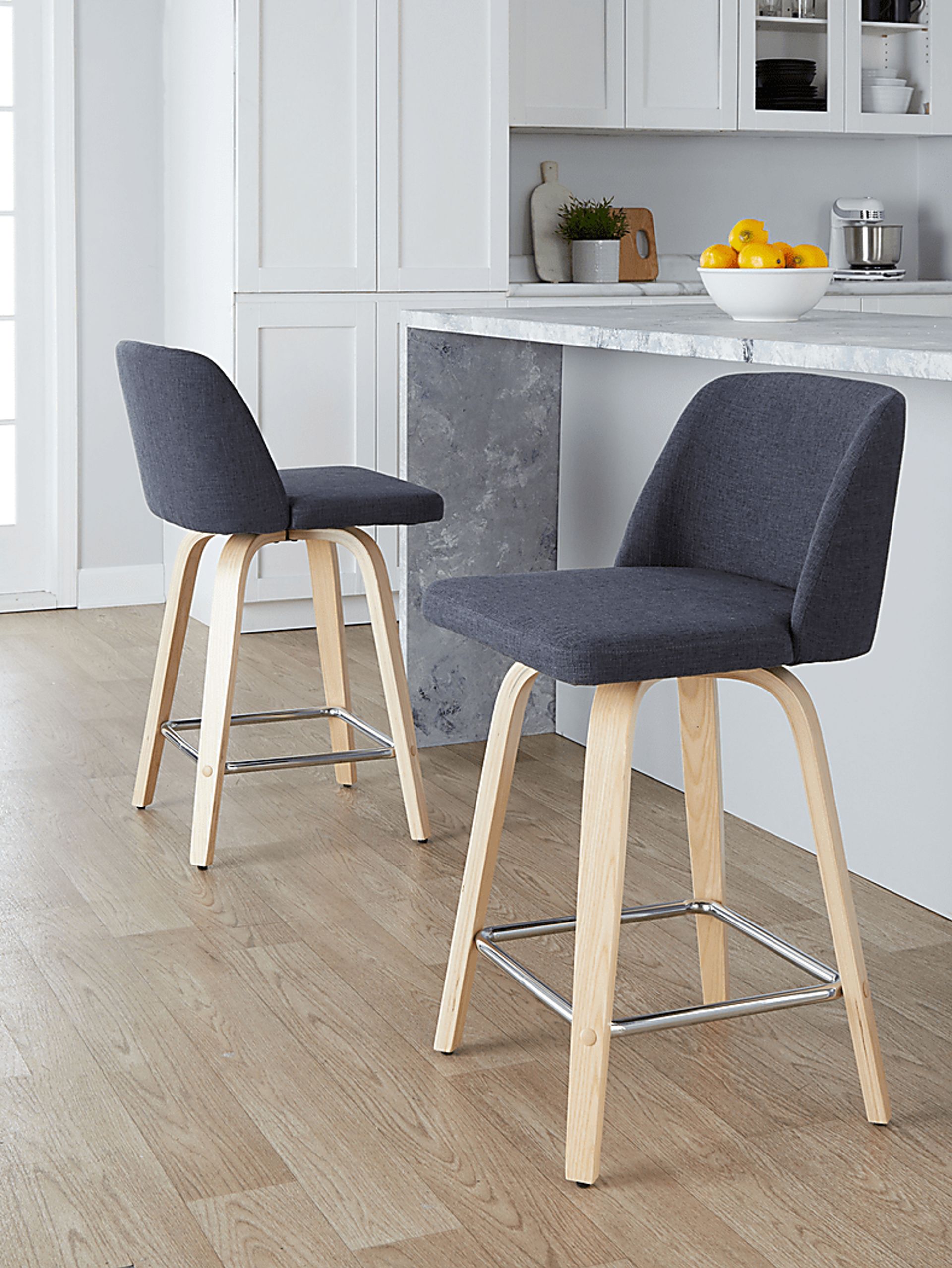 Wymering I Blue Swivel Counter Height Stool, Set of 2 - Image 2