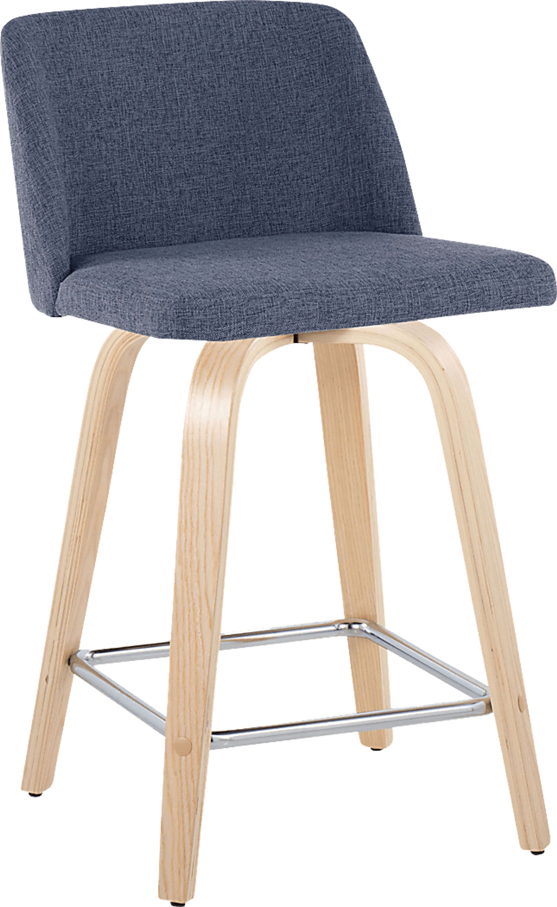Wymering I Blue Swivel Counter Height Stool, Set of 2 - Image 3