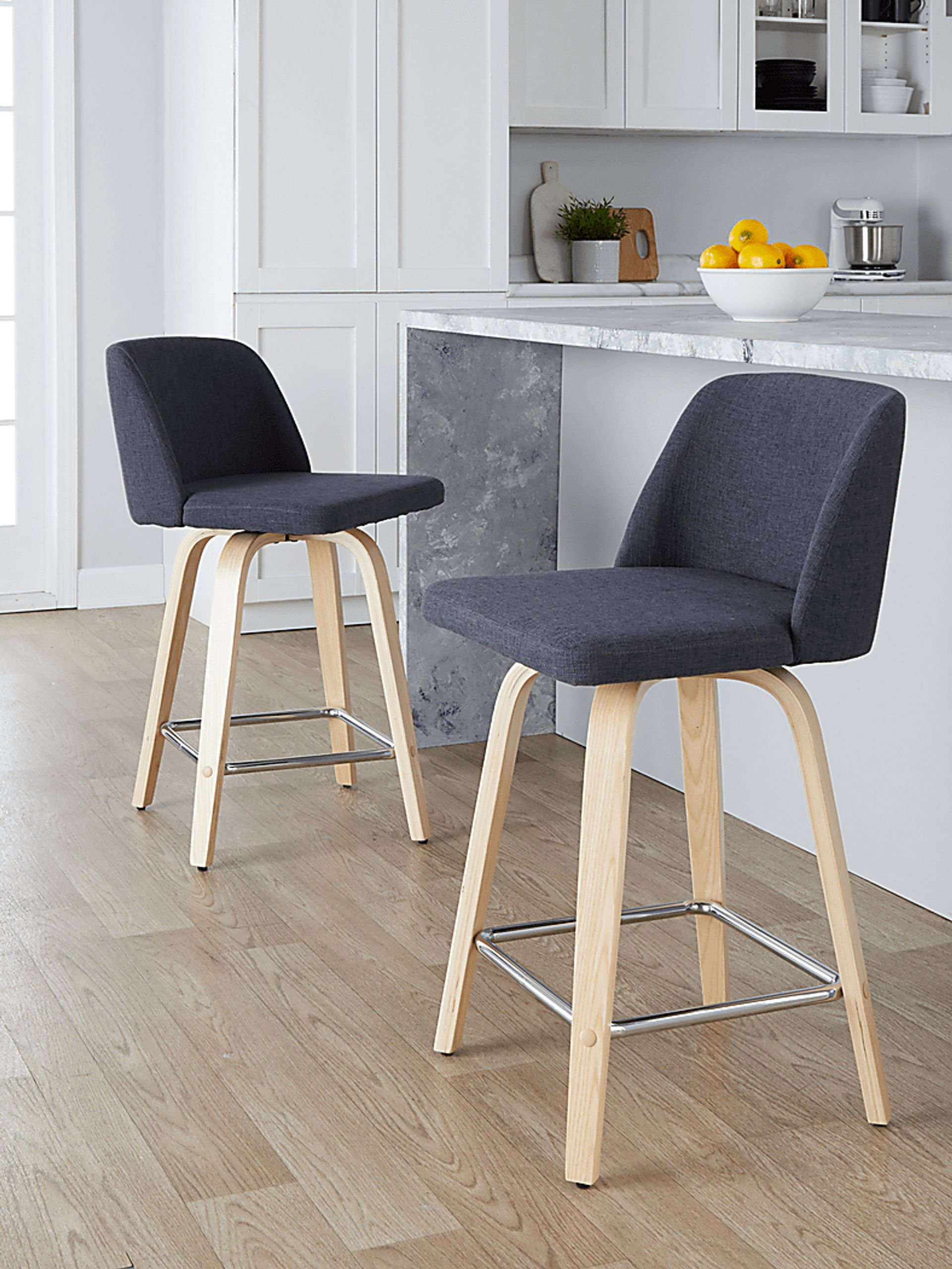 Wymering I Blue Swivel Counter Height Stool, Set of 2 - Image 8