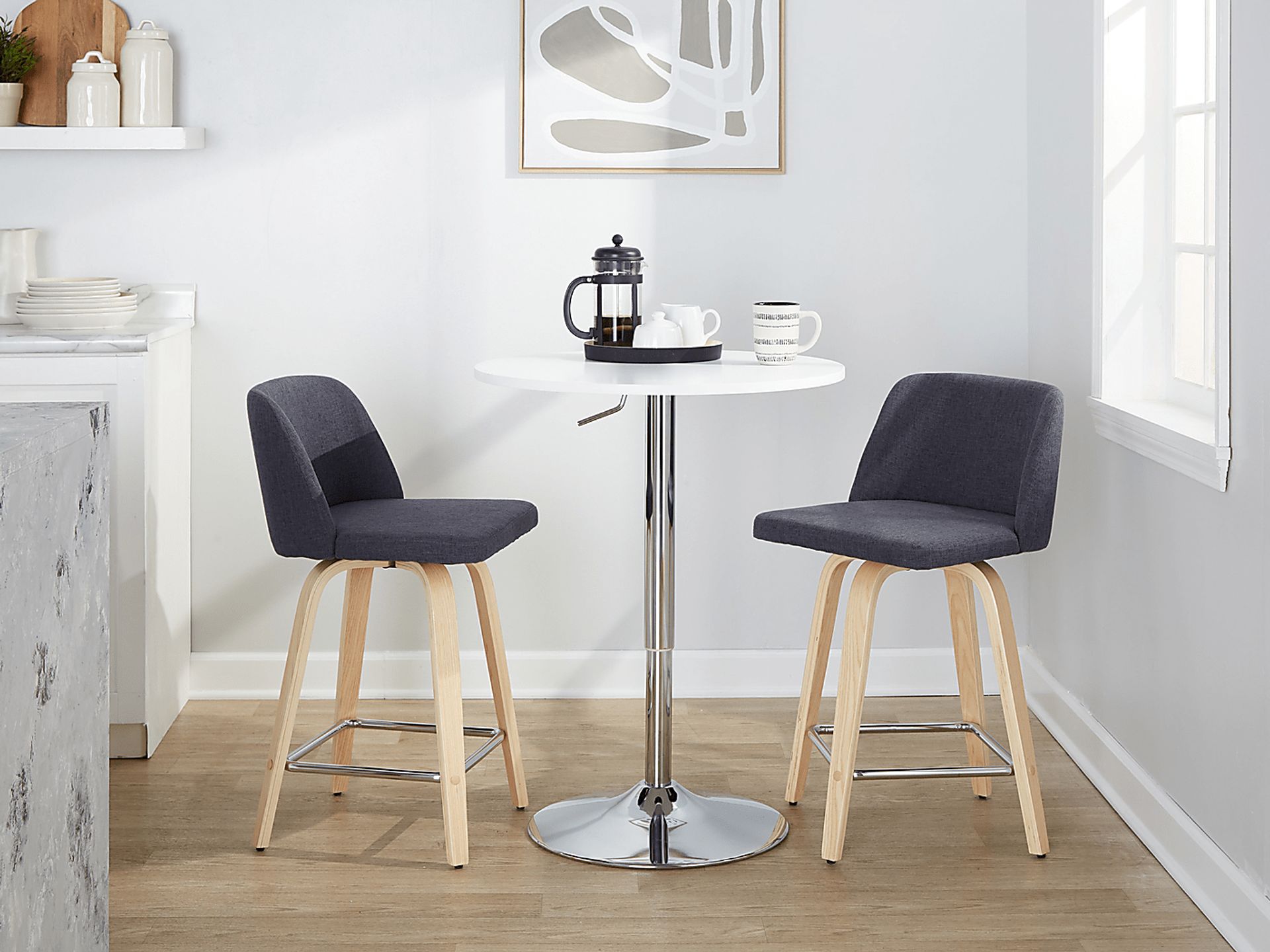 Wymering I Blue Swivel Counter Height Stool, Set of 2 - Image 10