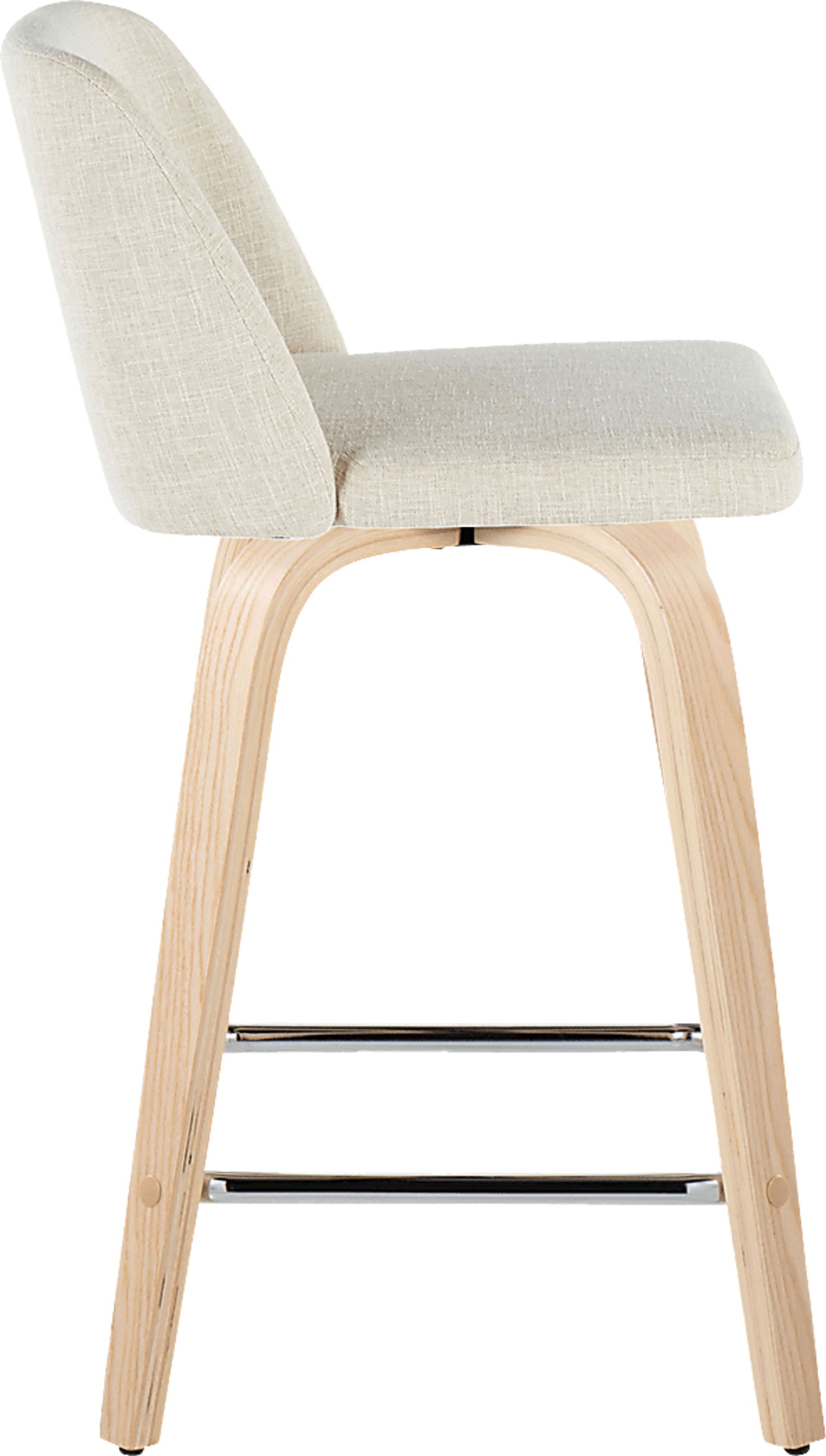 Wymering I Cream Swivel Counter Height Stool, Set of 2 - Image 4