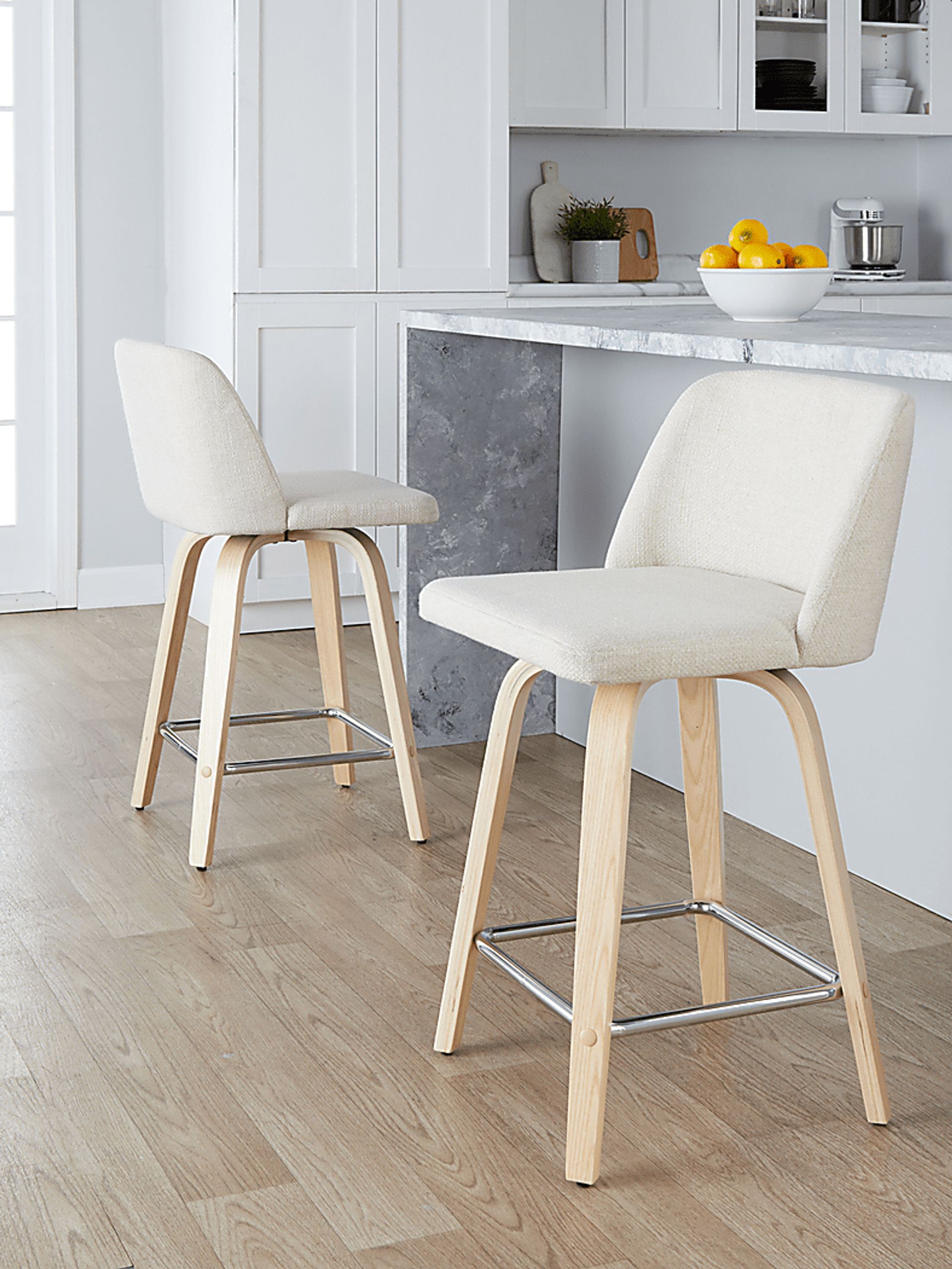 Wymering I Cream Swivel Counter Height Stool, Set of 2 - Image 8