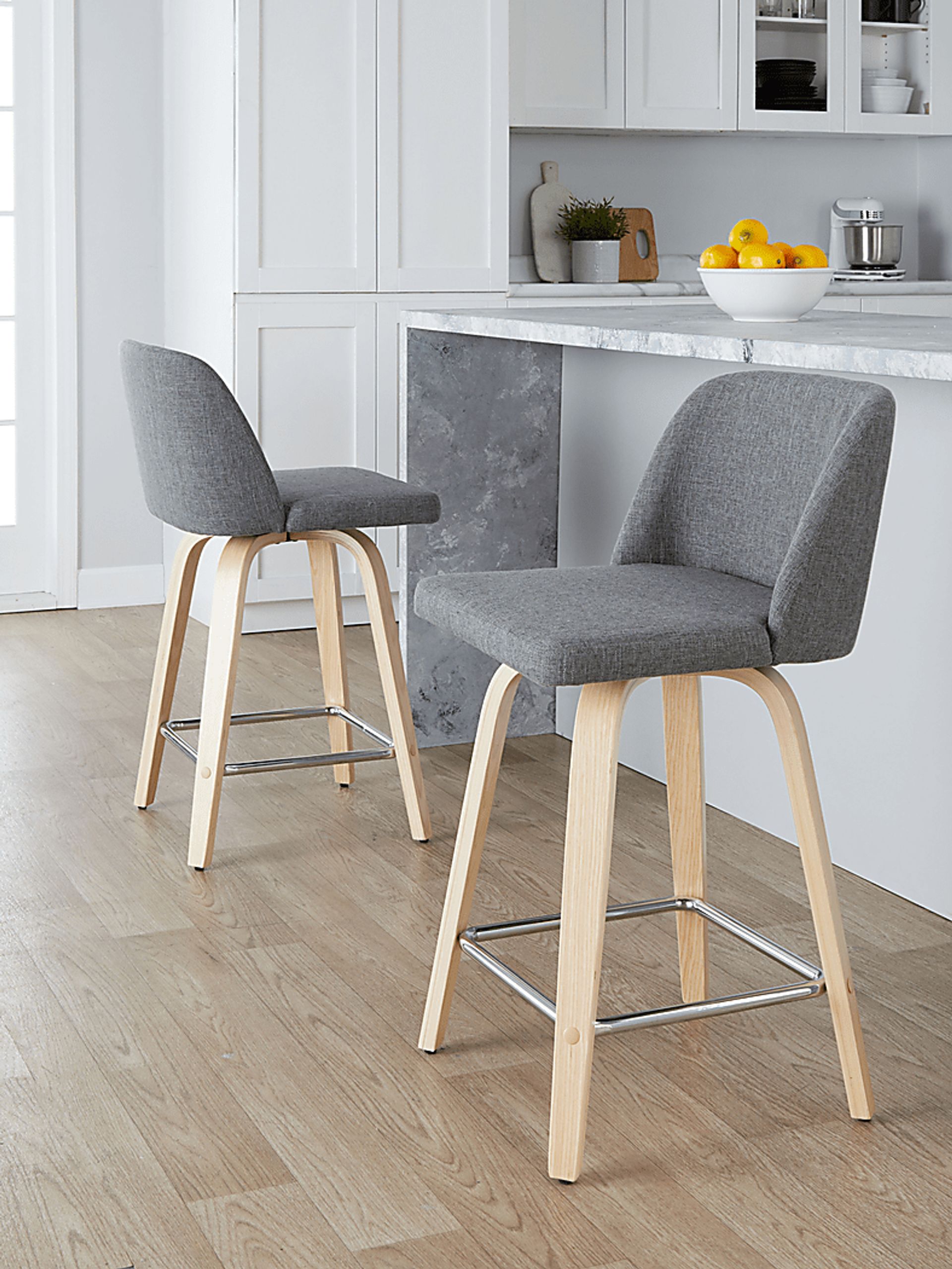 Wymering I Gray Swivel Counter Height Stool, Set of 2 - Image 8