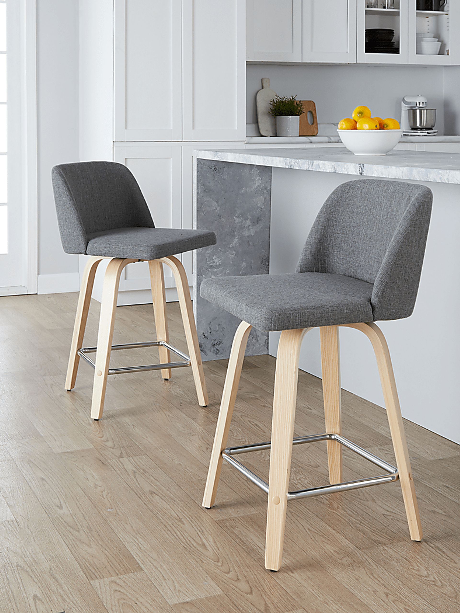 Wymering I Gray Swivel Counter Height Stool, Set of 2 - Image 9