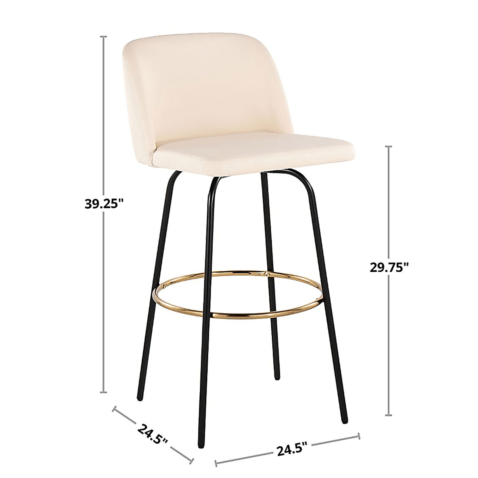 Wymering II Black Swivel Barstool, Set of 2 - Image 12
