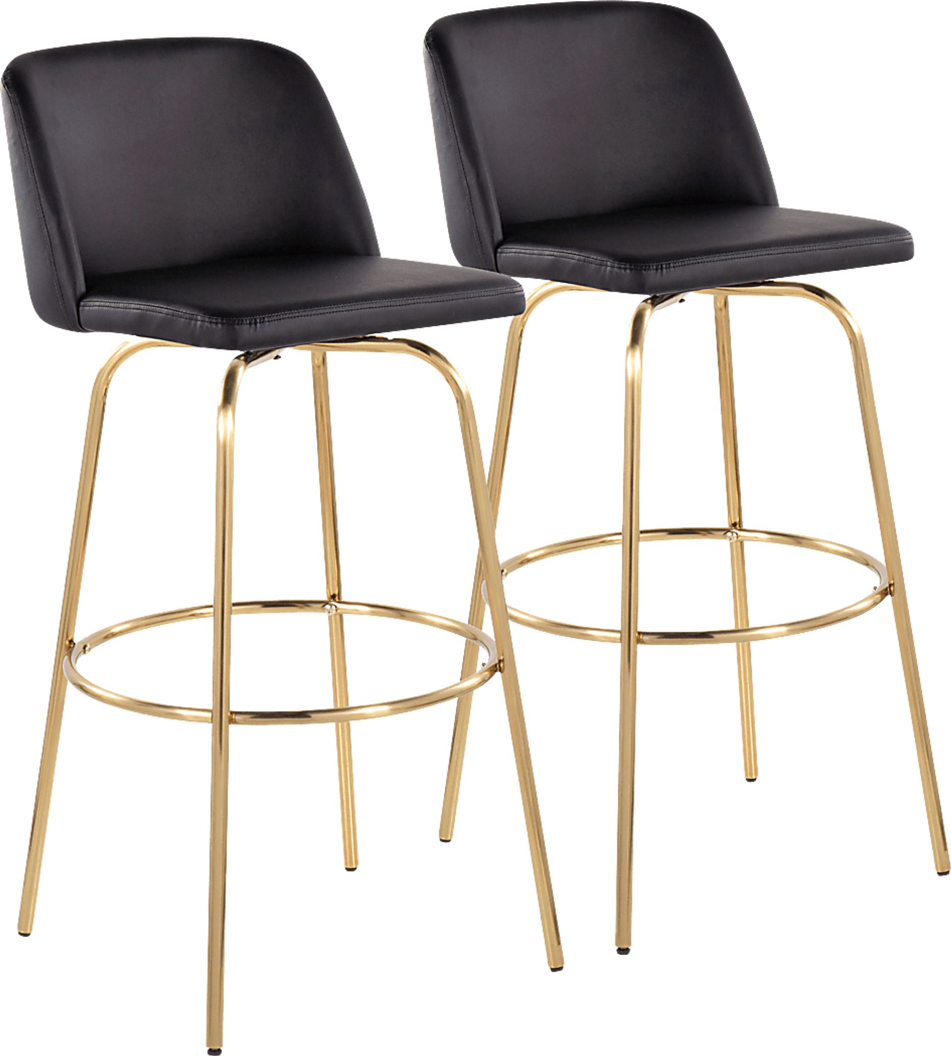 Wymering II Black Swivel Barstool, Set of 2 - Image 1