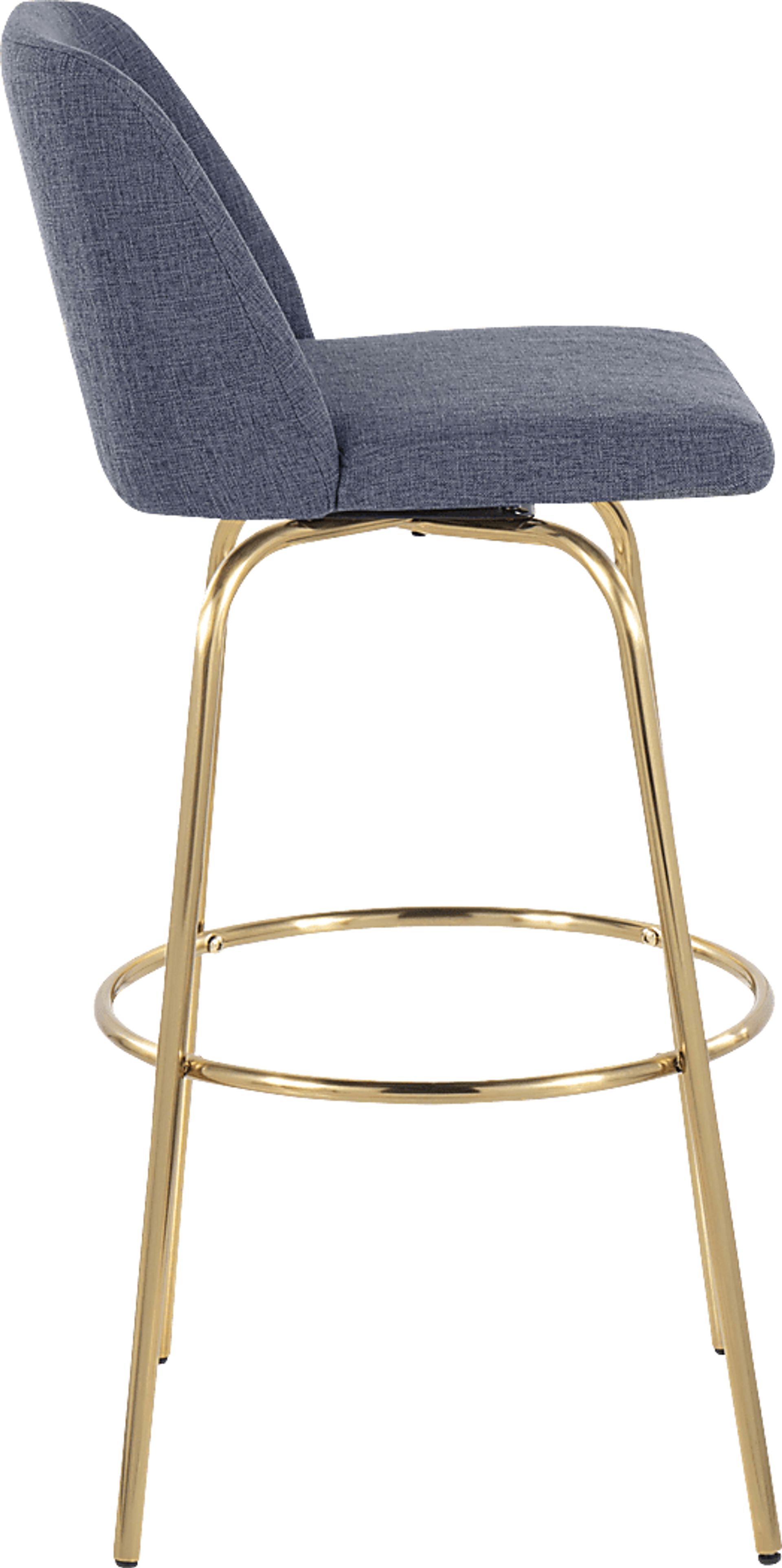 Wymering II Blue Swivel Barstool, Set of 2 - Image 4
