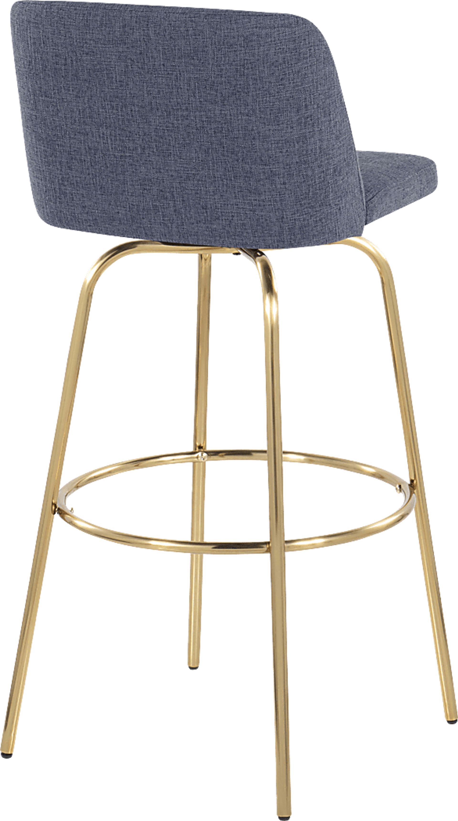 Wymering II Blue Swivel Barstool, Set of 2 - Image 5
