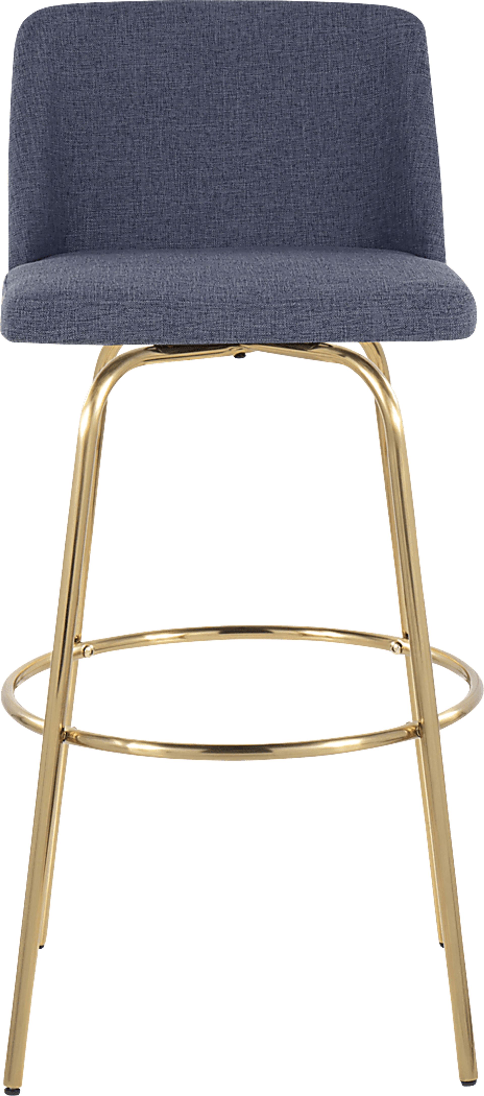 Wymering II Blue Swivel Barstool, Set of 2 - Image 7