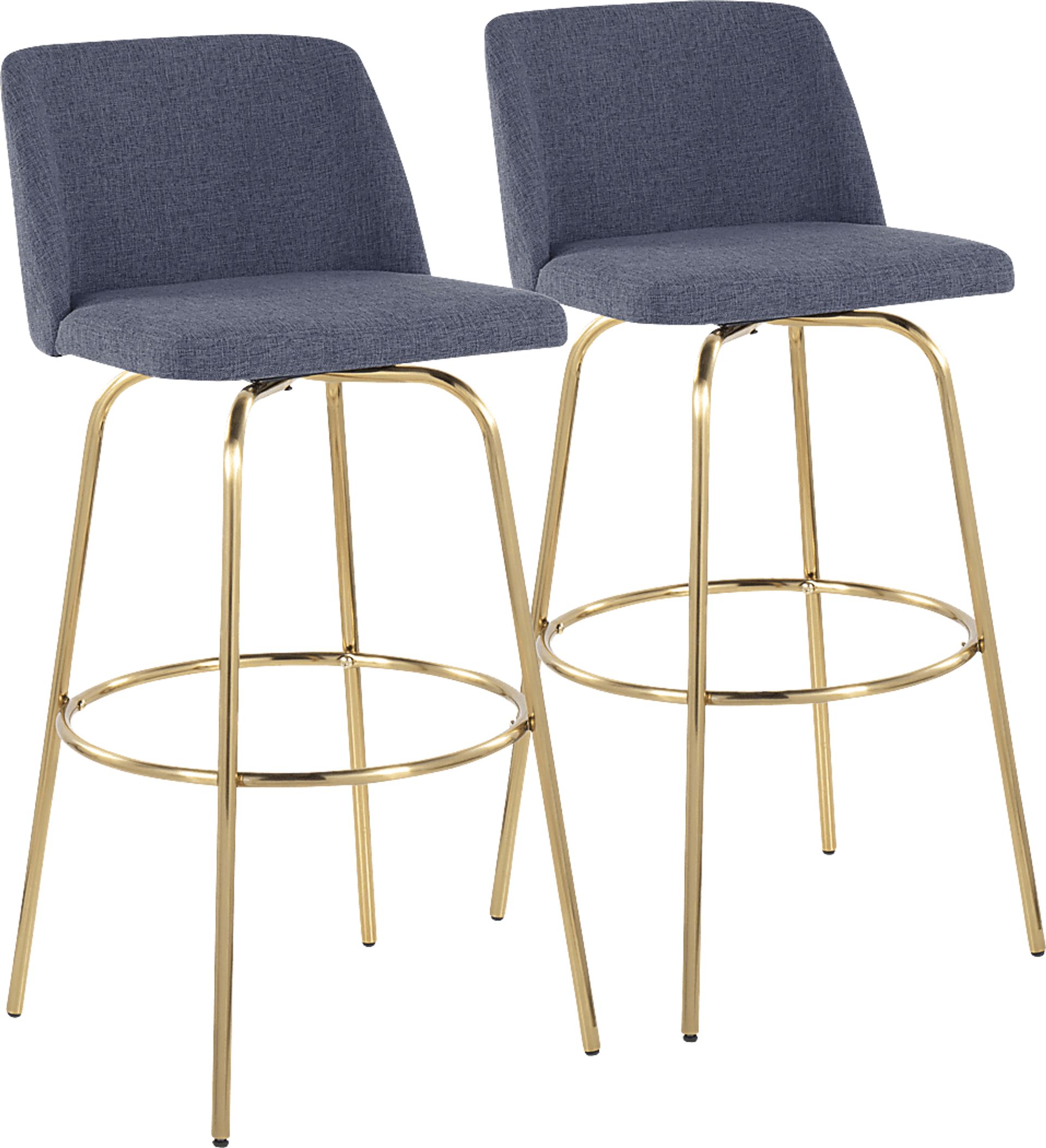 Wymering II Blue Swivel Barstool, Set of 2 - Image 1