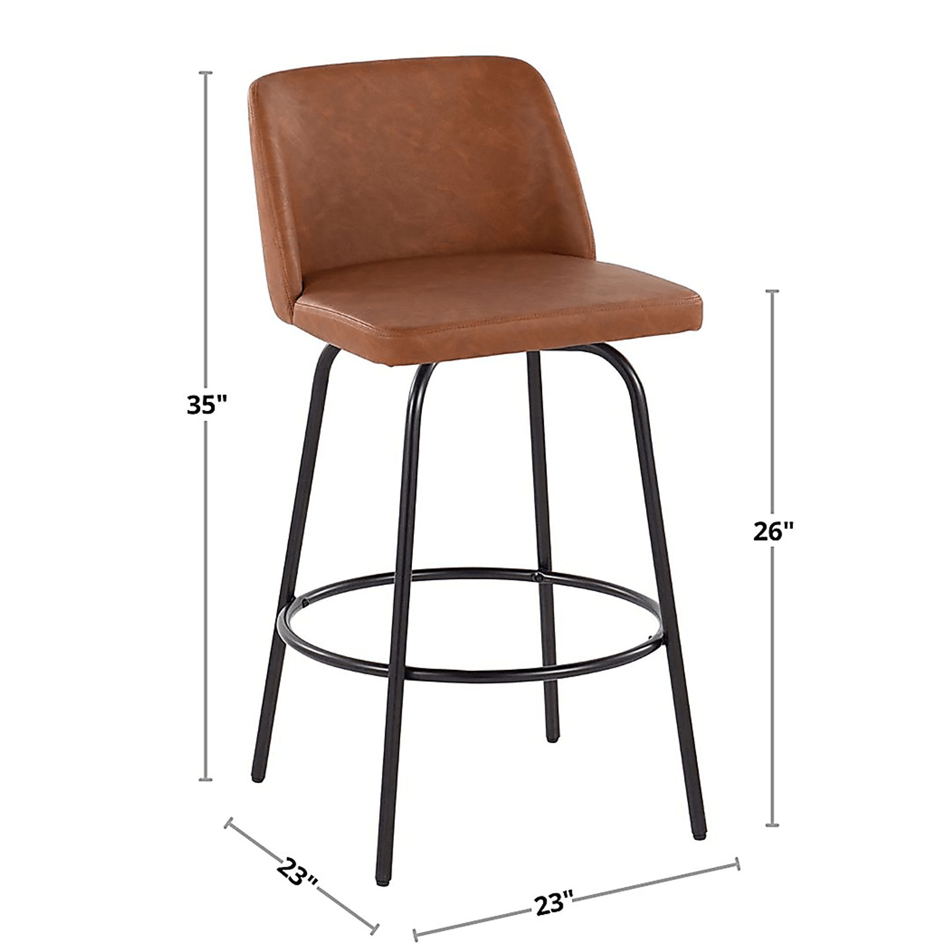 Wymering II Camel Swivel Barstool, Set of 2 - Image 12