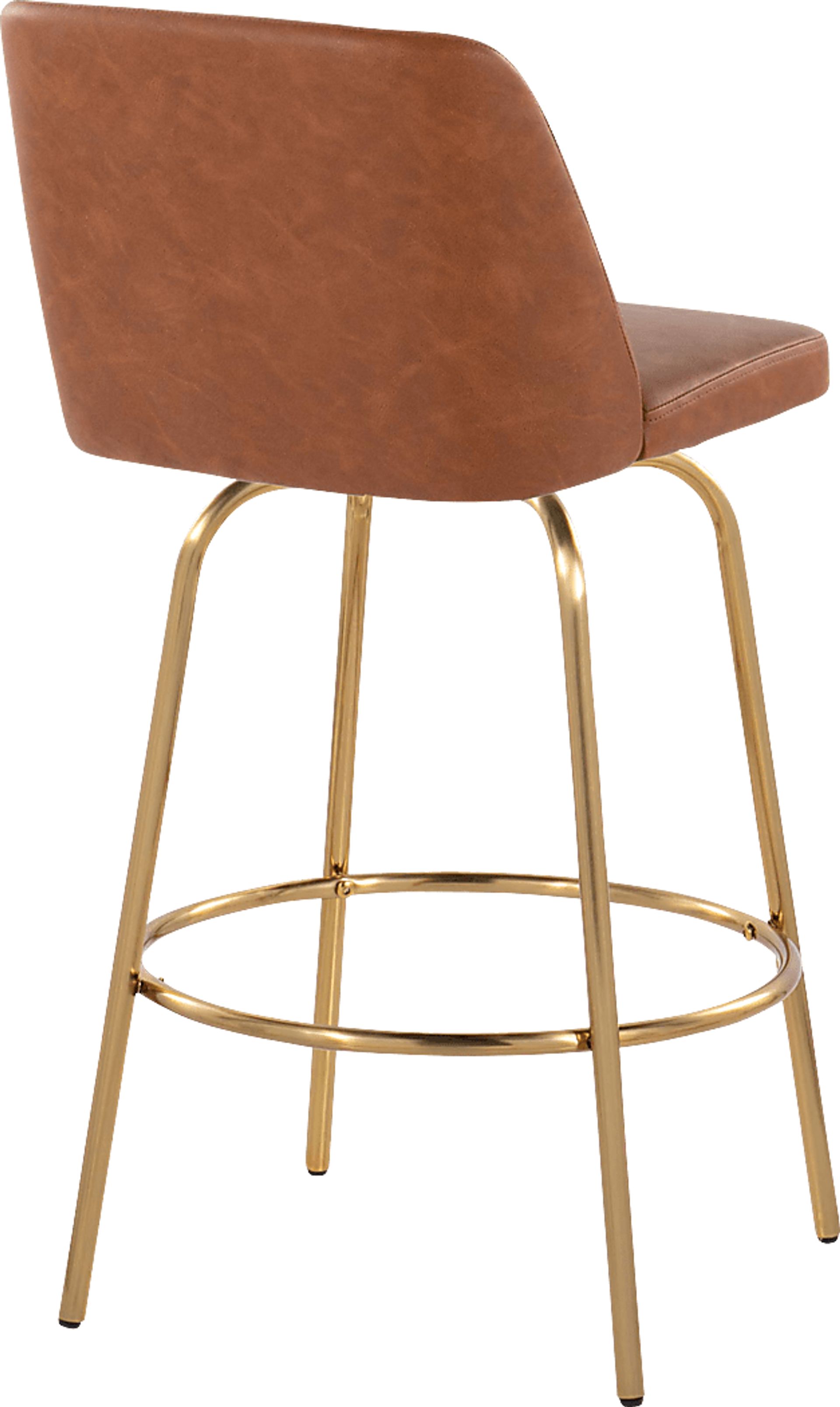Wymering II Camel Swivel Barstool, Set of 2 - Image 5