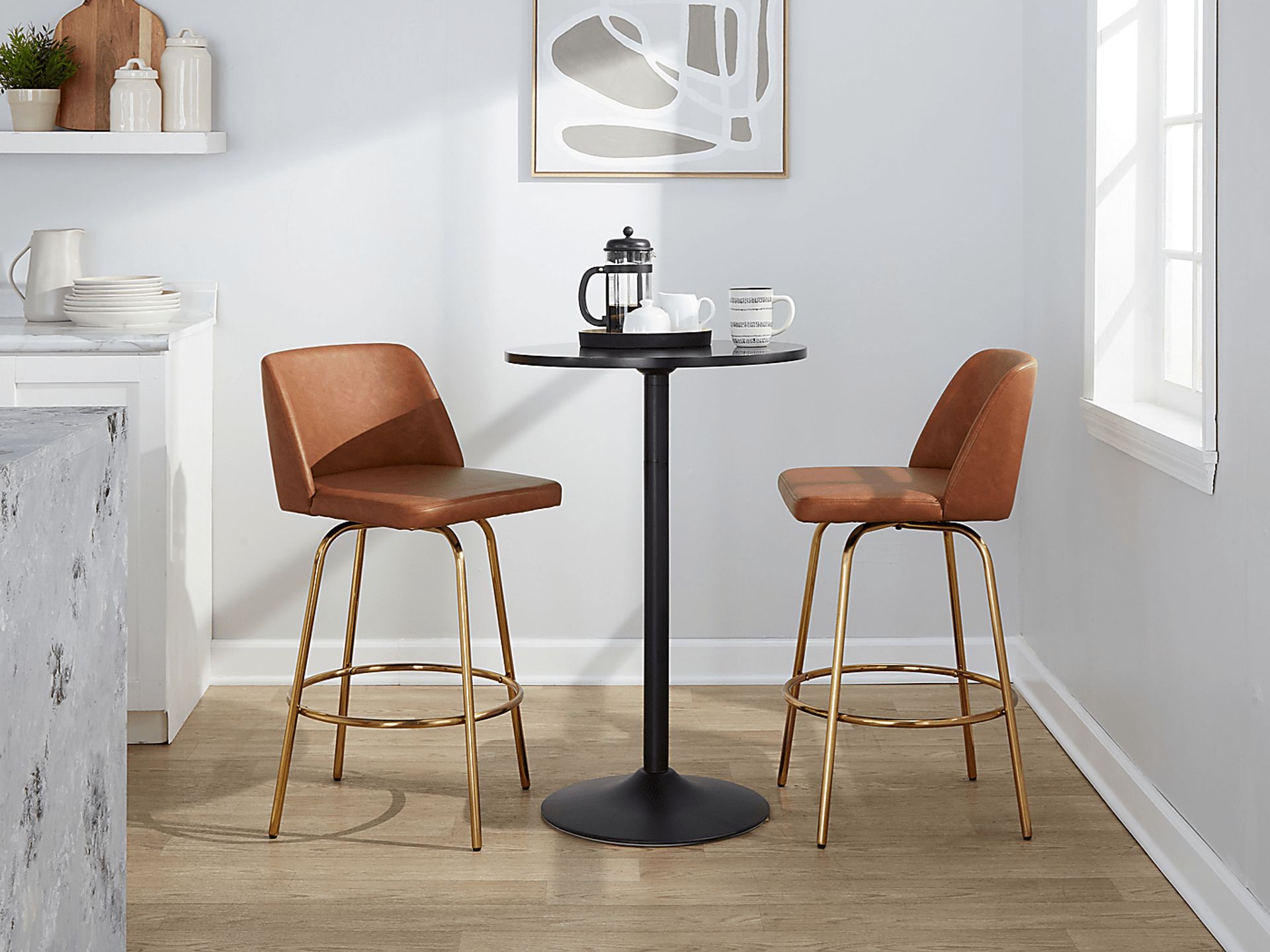 Wymering II Camel Swivel Barstool, Set of 2 - Image 9
