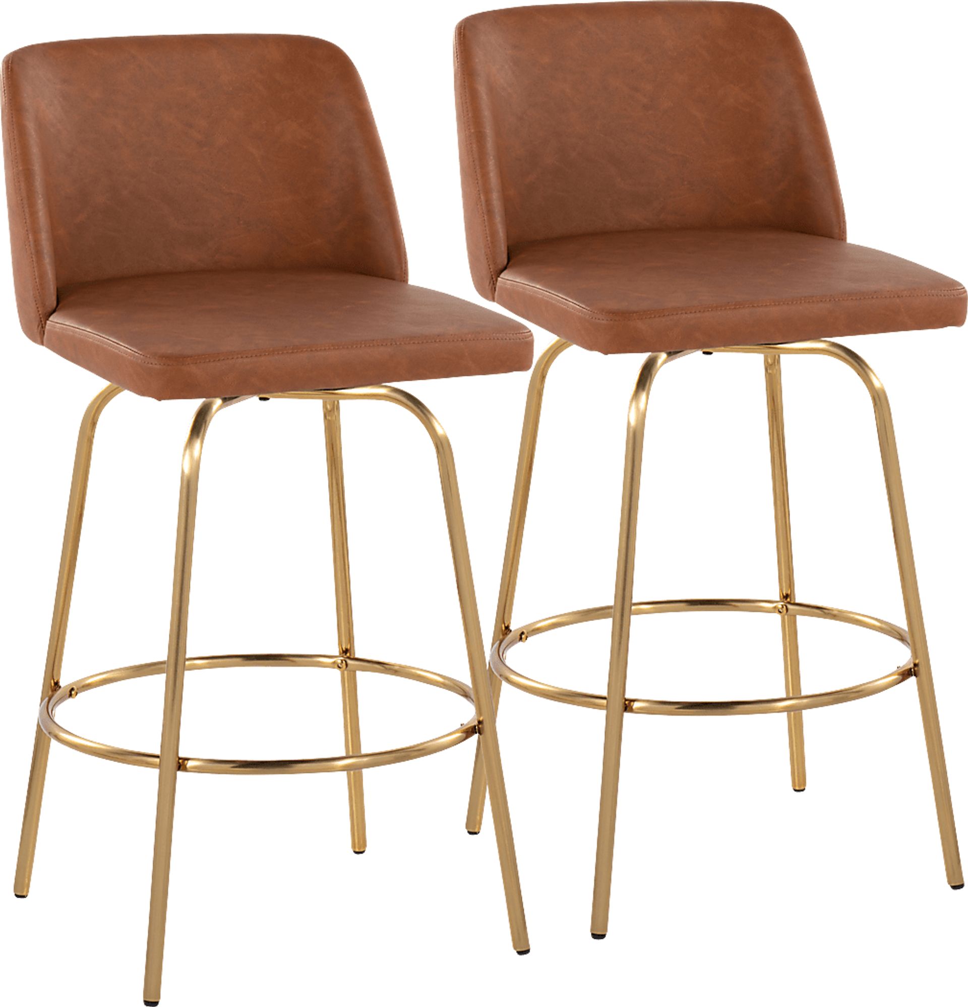 Wymering II Camel Swivel Barstool, Set of 2 - Image 1