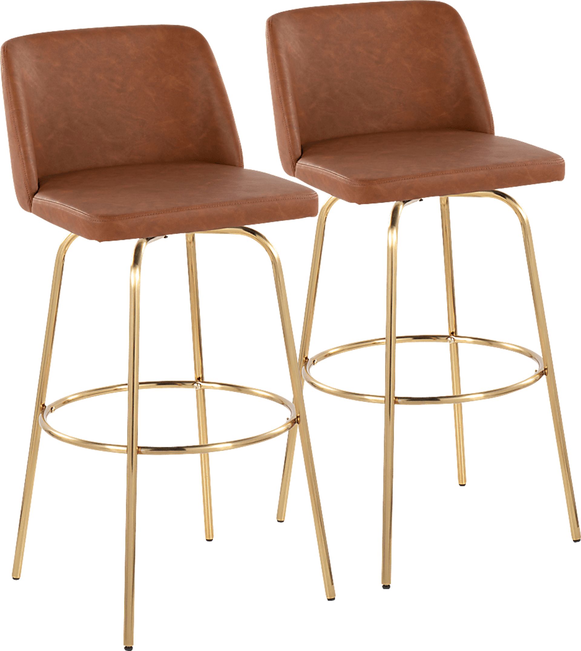 Wymering II Camel Swivel Barstool, Set of 2 - Image 1