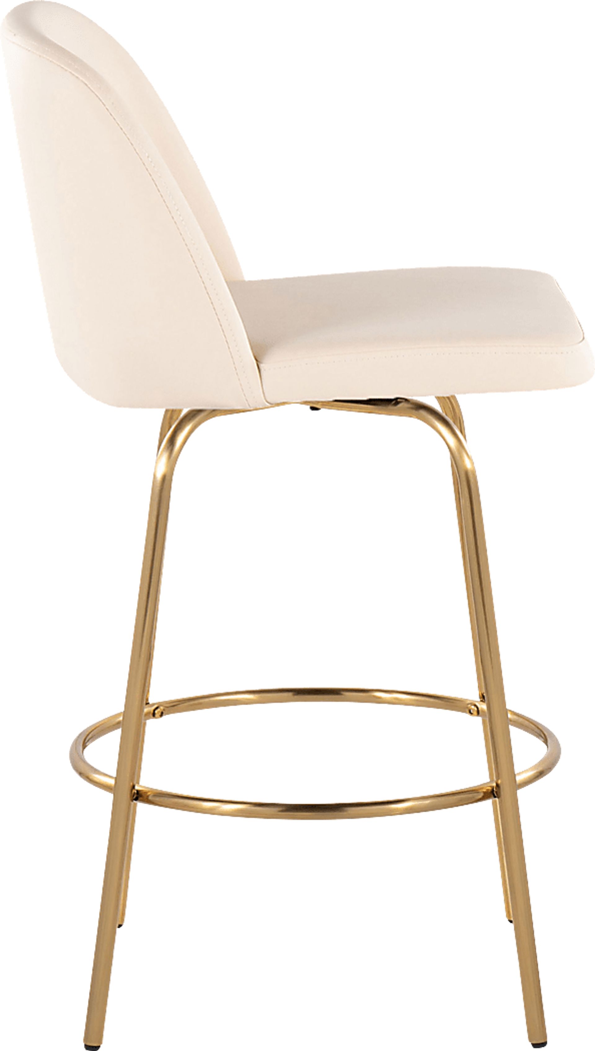 Wymering II Cream Polyurethane Swivel Barstool, Set of 2 - Image 4