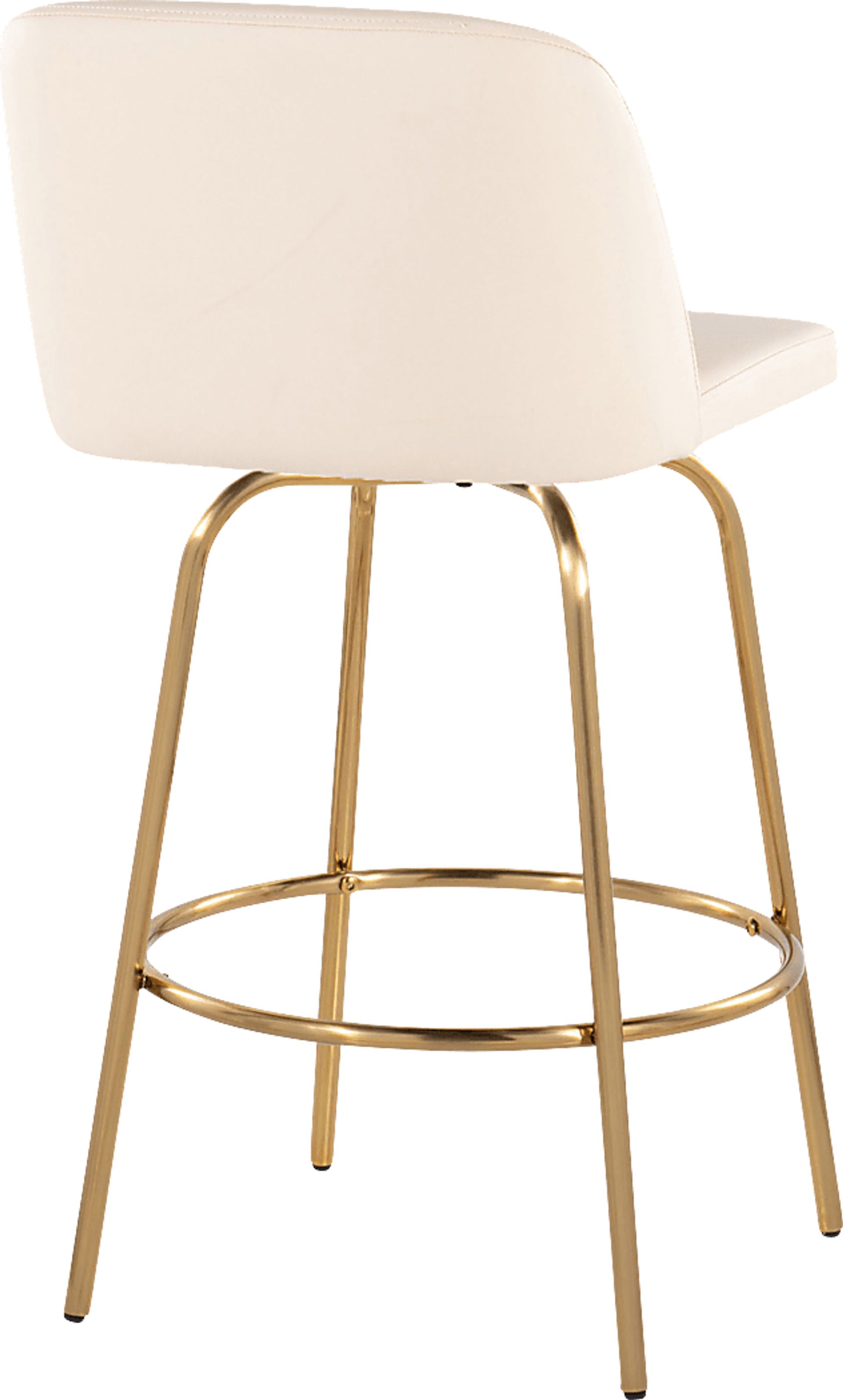 Wymering II Cream Polyurethane Swivel Barstool, Set of 2 - Image 5