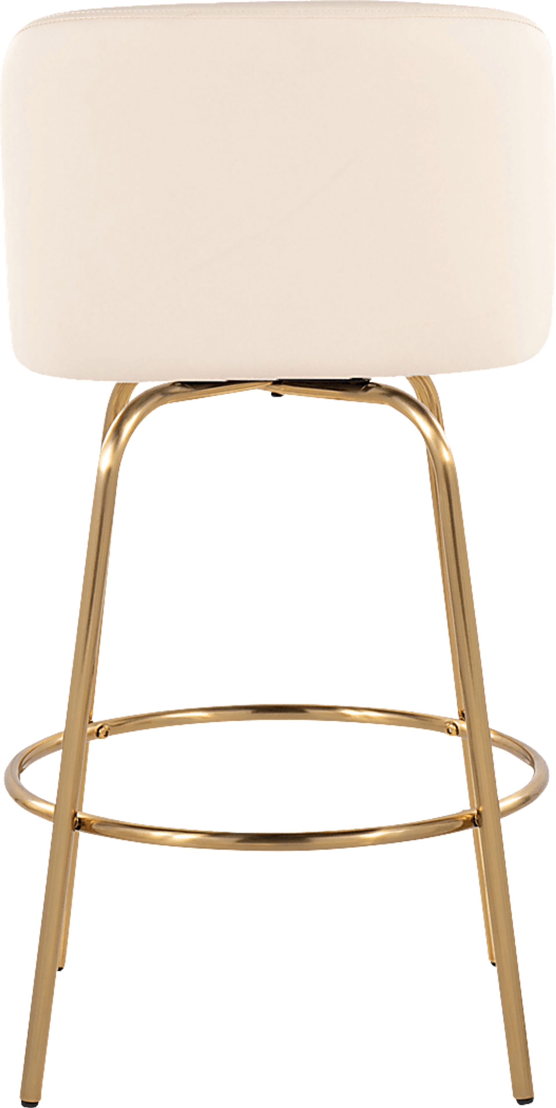 Wymering II Cream Polyurethane Swivel Barstool, Set of 2 - Image 6