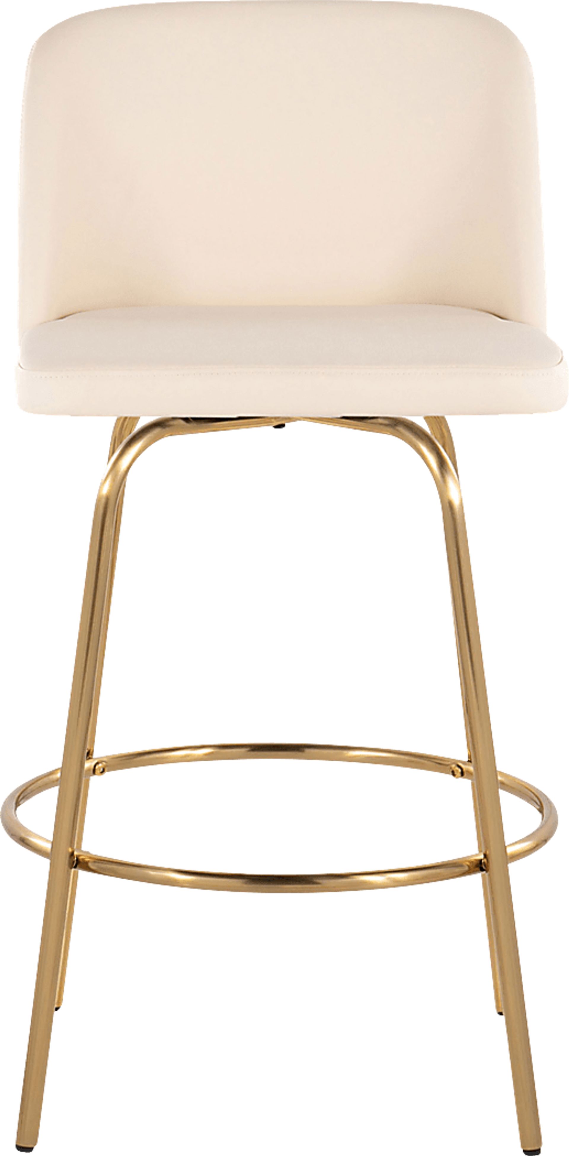 Wymering II Cream Polyurethane Swivel Barstool, Set of 2 - Image 7