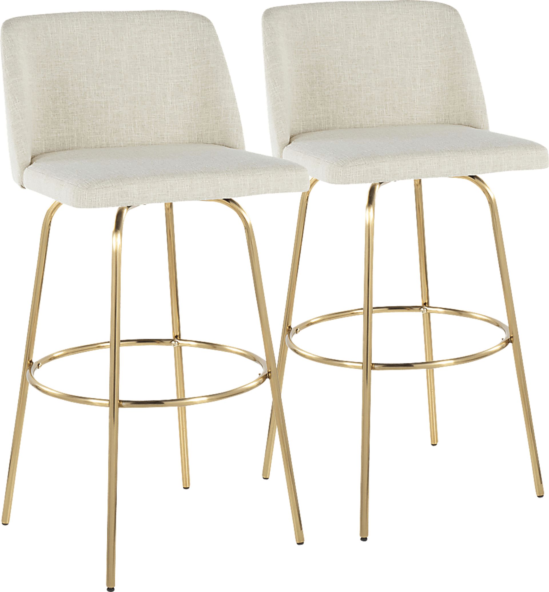 Wymering II Cream Swivel Barstool, Set of 2 - Image 1