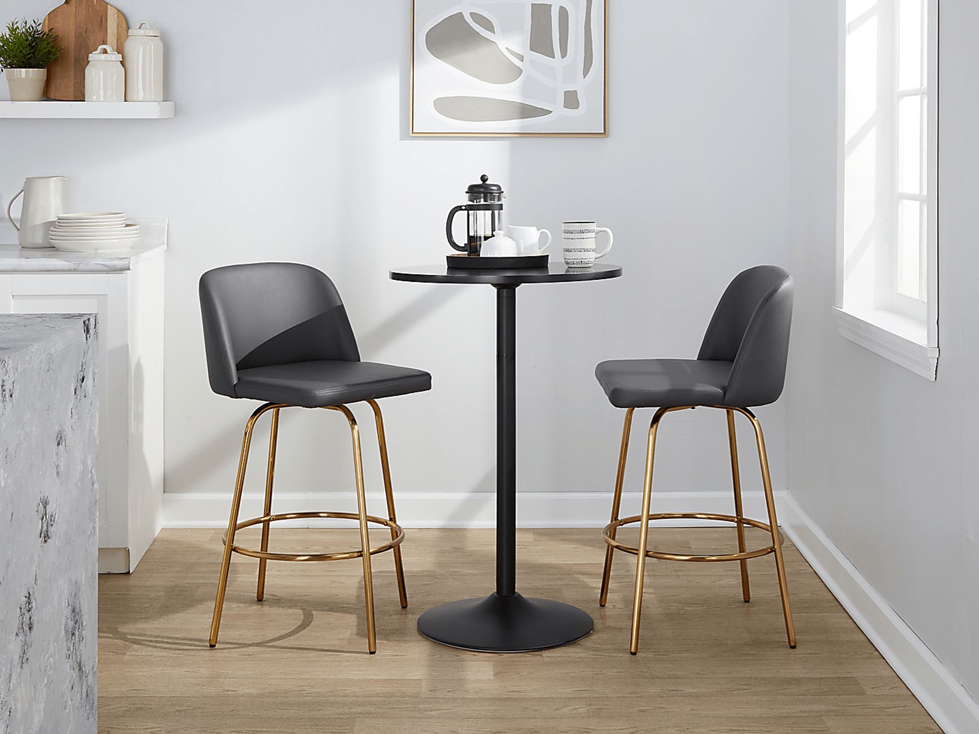 Wymering II Gray Swivel Counter Height Stool, Set of 2 - Image 2