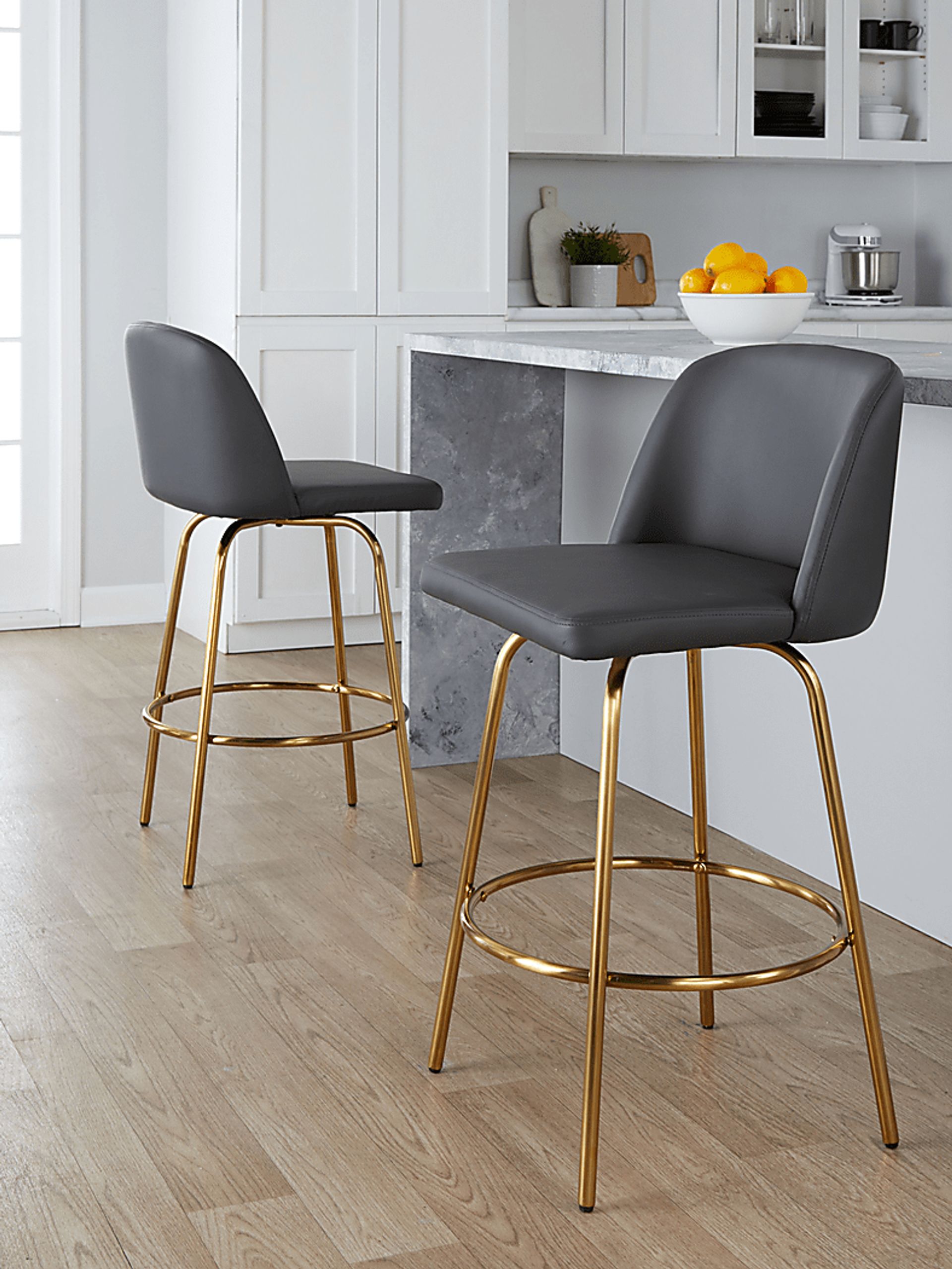 Wymering II Gray Swivel Counter Height Stool, Set of 2 - Image 9