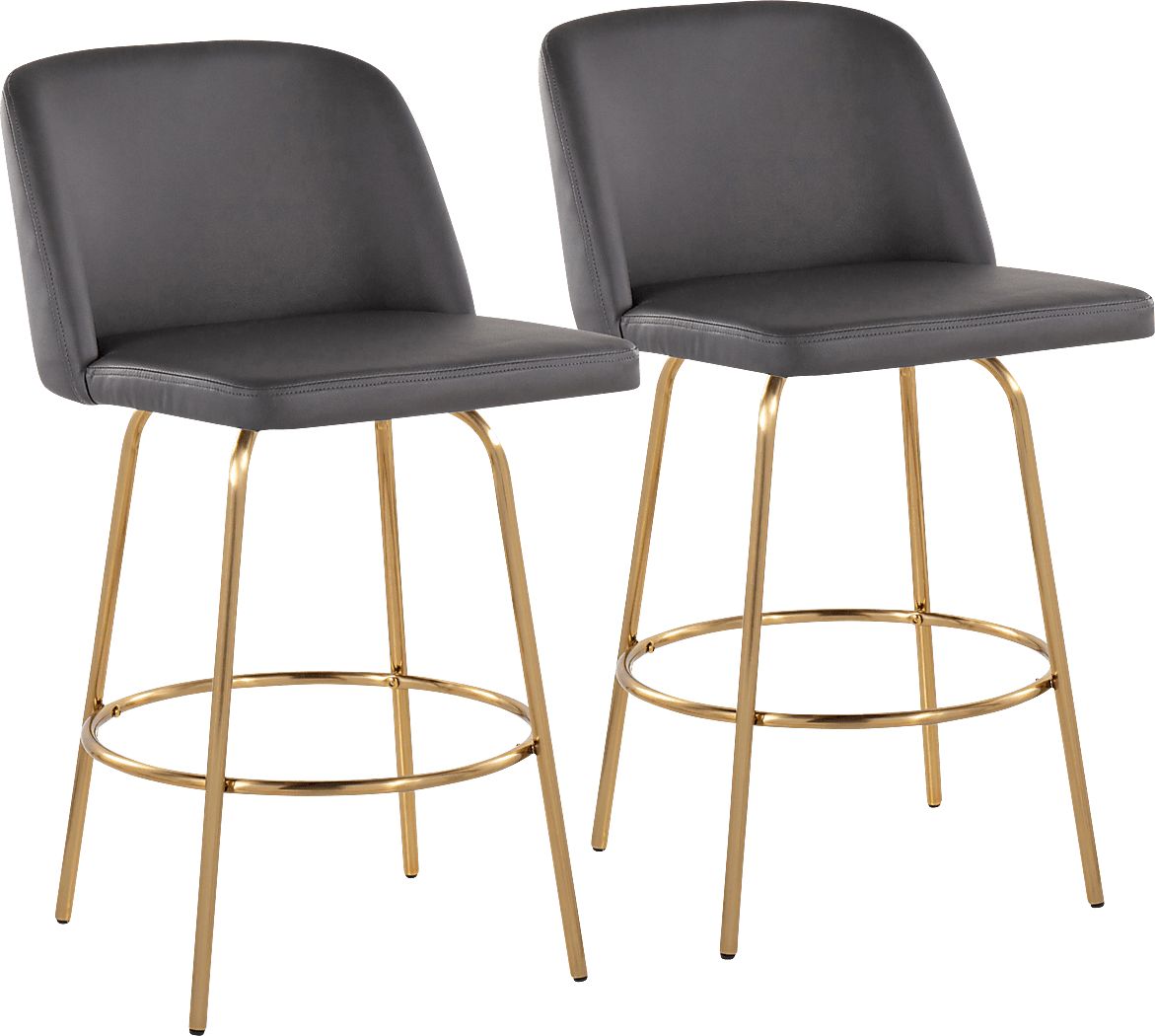 Wymering II Gray Swivel Counter Height Stool, Set of 2