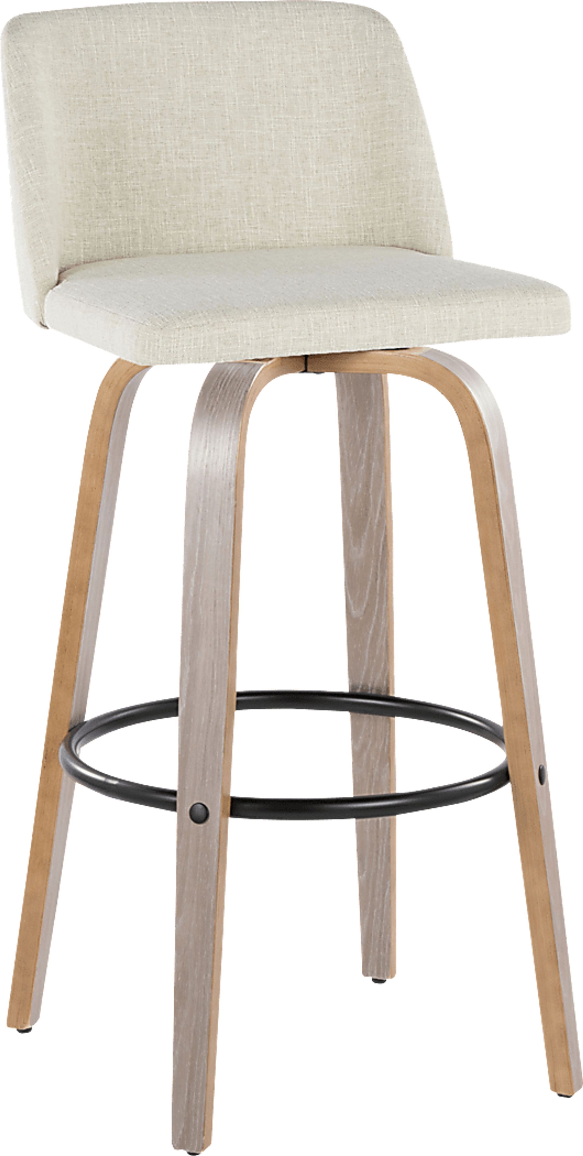 Wymering III Beige Swivel Barstool, Set of 2 - Image 3